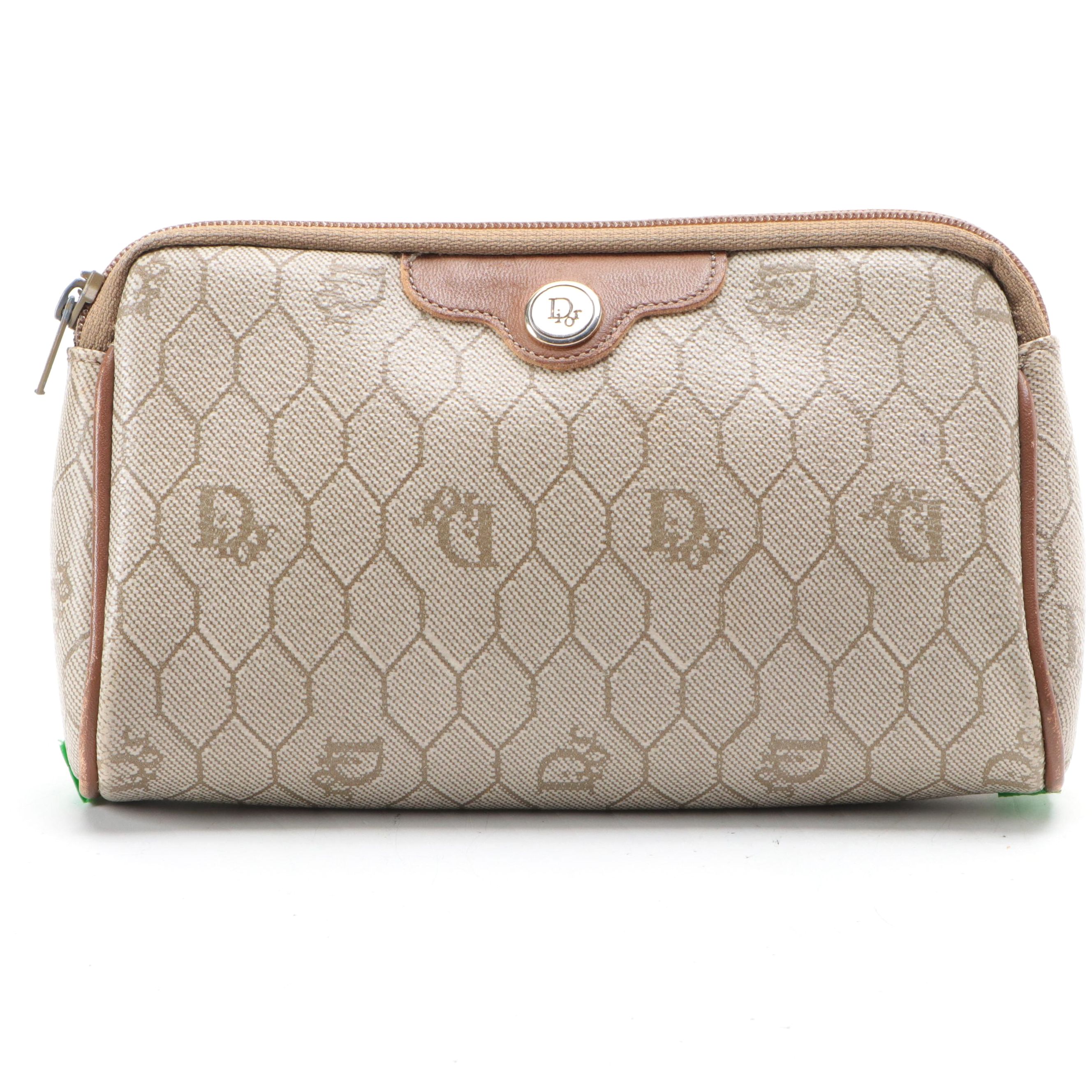 Christian Dior Cosmetic Pouch in Dior Honeycomb Coated Canvas