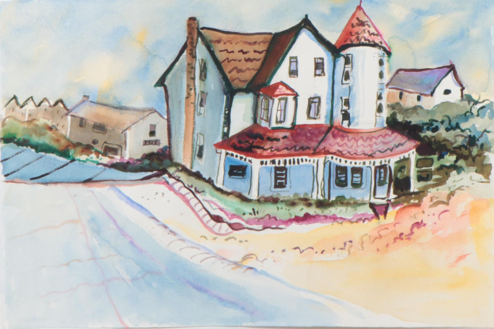 Marion Maas Watercolor Paintings Including Landscape