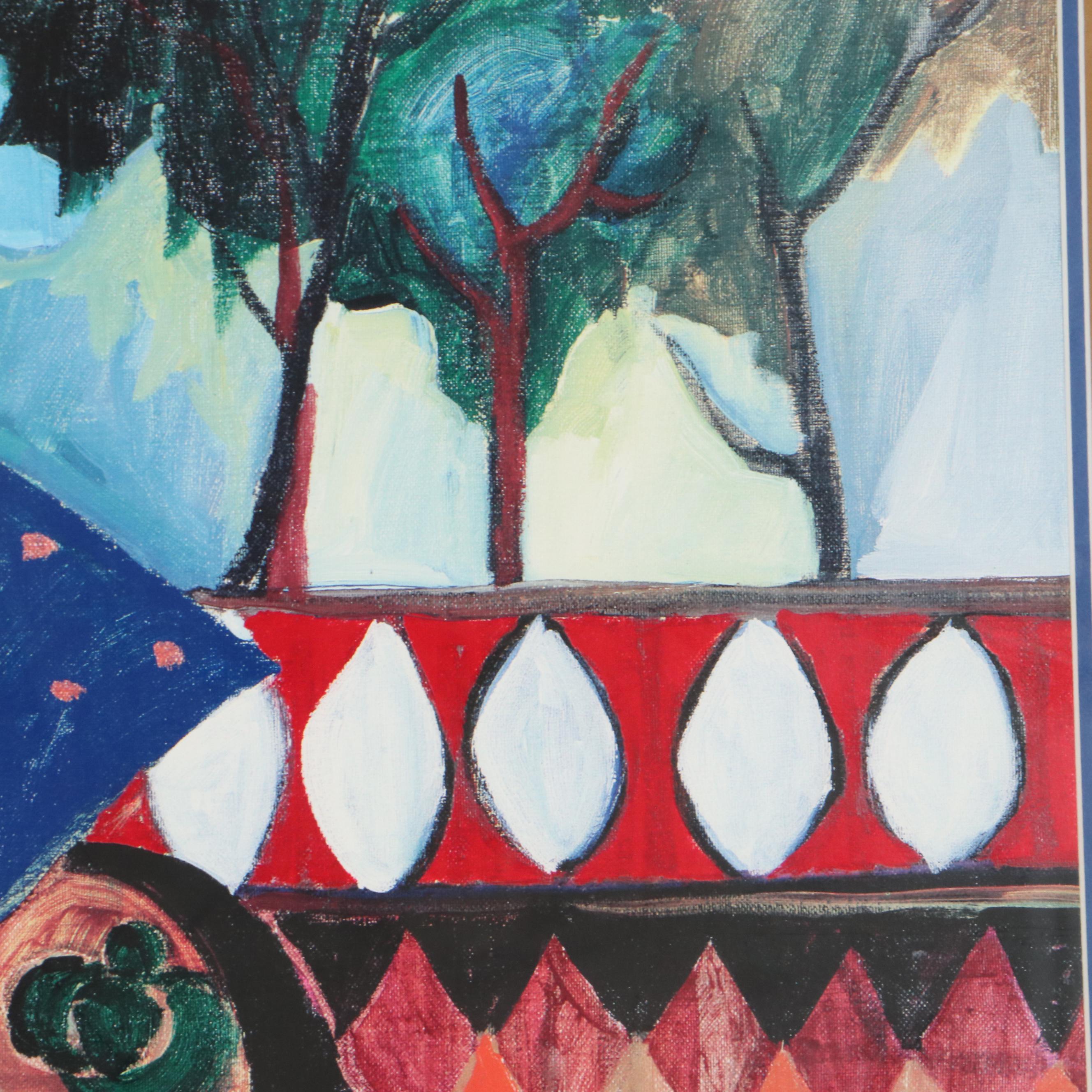 Offset Lithograph After Itzchak Tarkay "Indigo Chapeau"