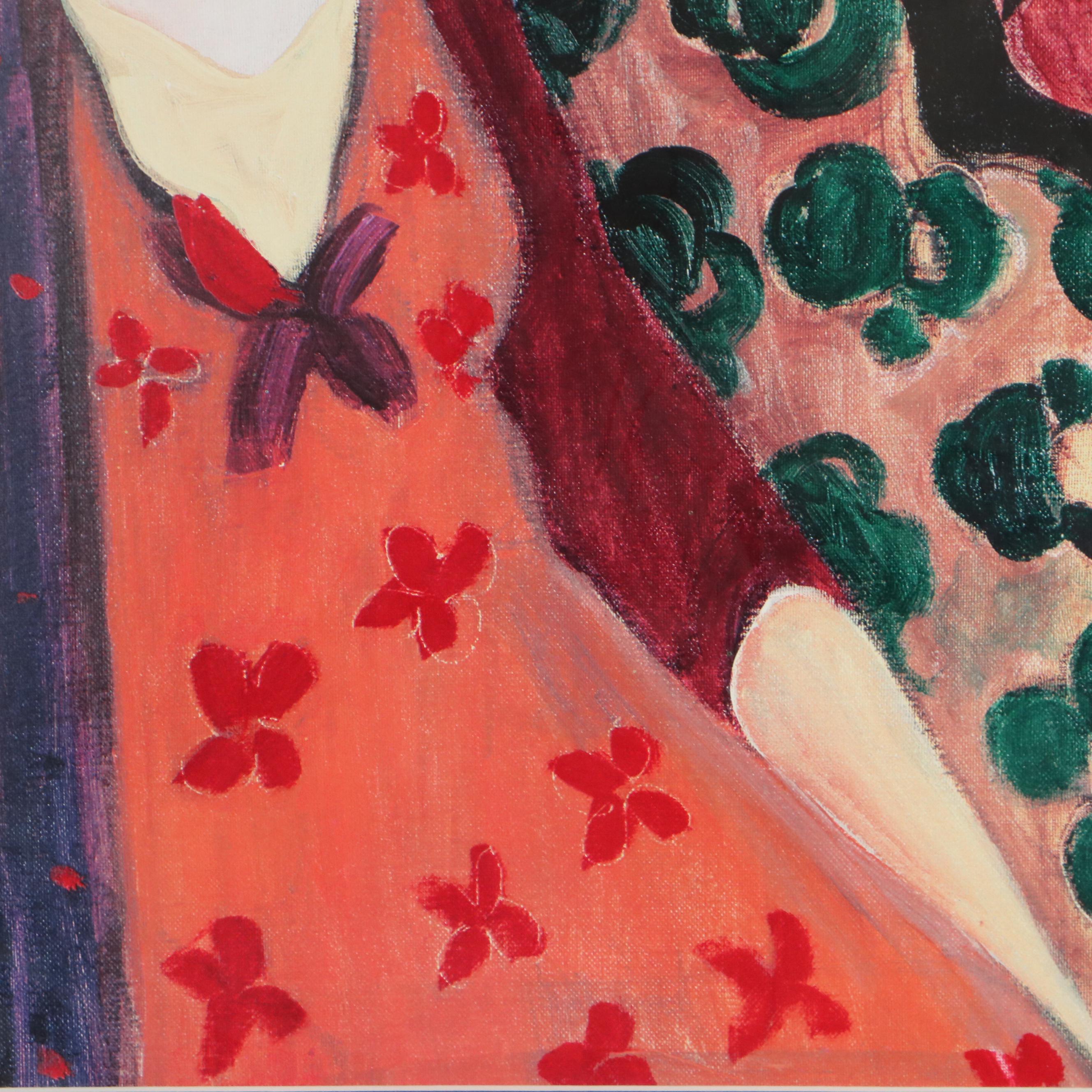 Offset Lithograph After Itzchak Tarkay "Indigo Chapeau"