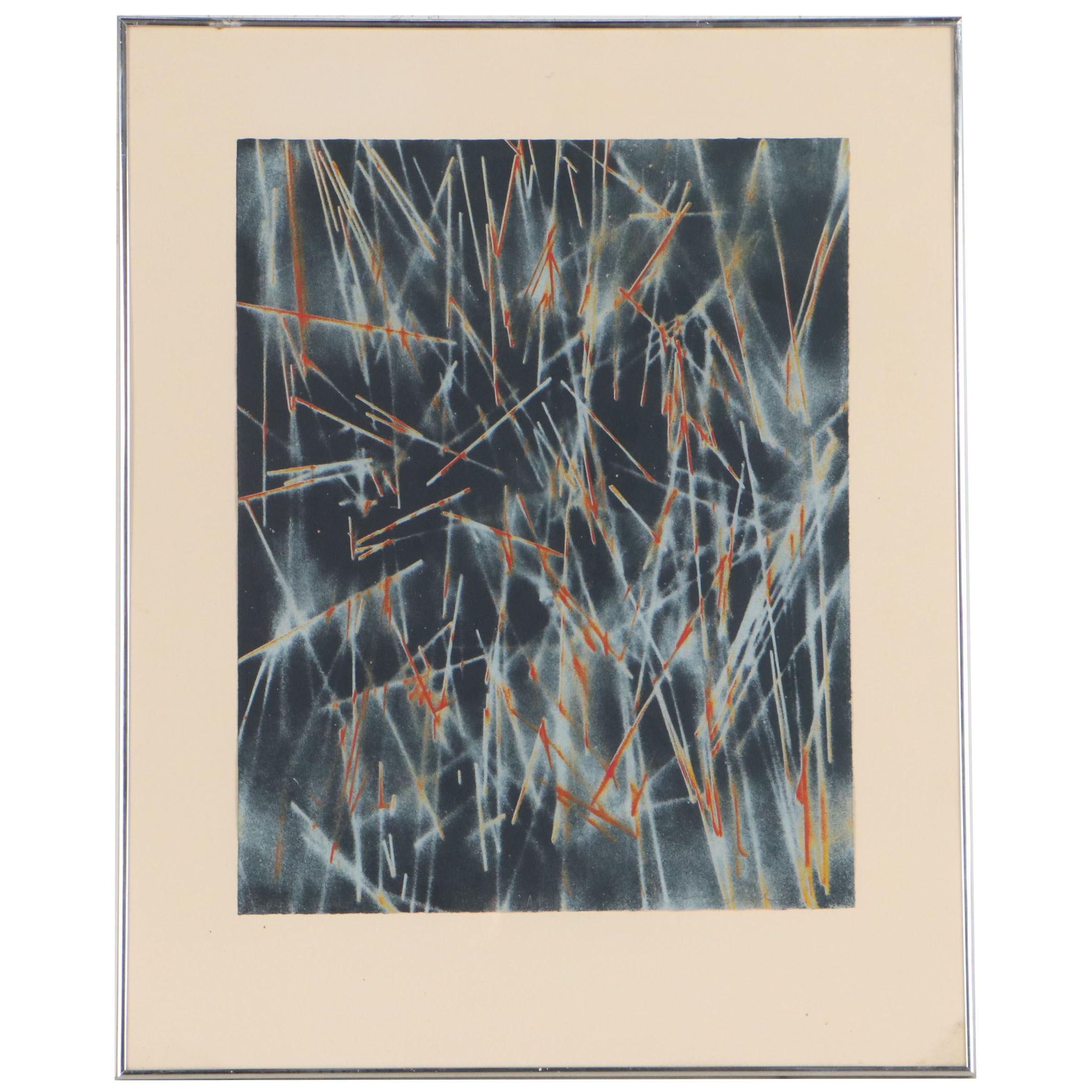 Tom Schneider Abstract Serigraph "Rainy Book," 1981