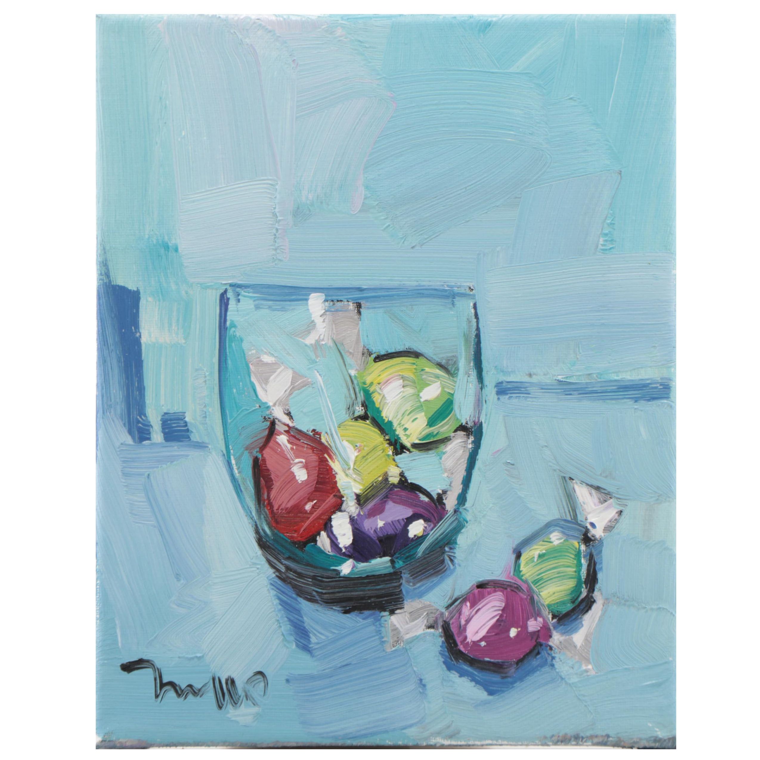 Jose Trujillo Oil Painting "Glass of Candy," 2022