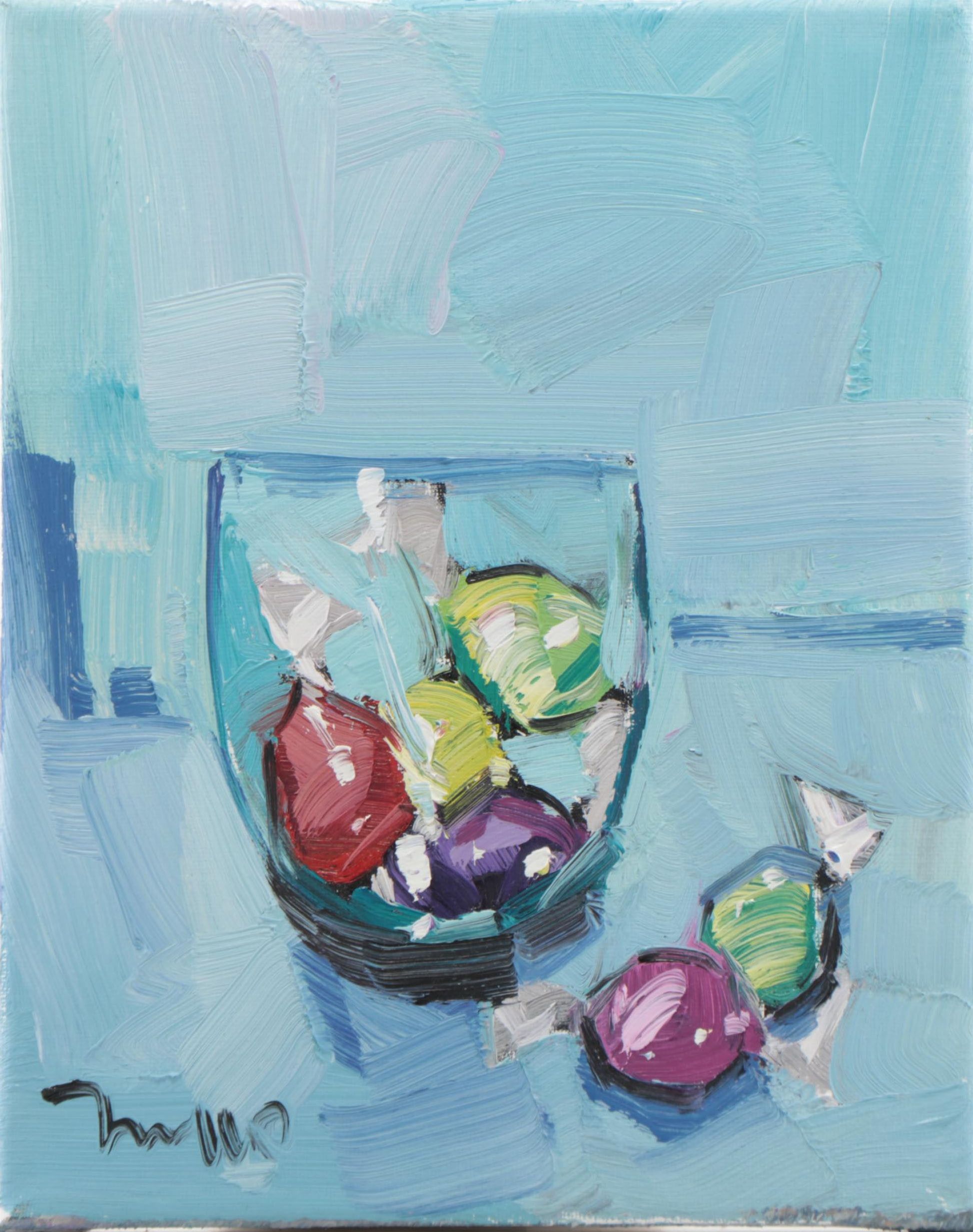 Jose Trujillo Oil Painting "Glass of Candy," 2022