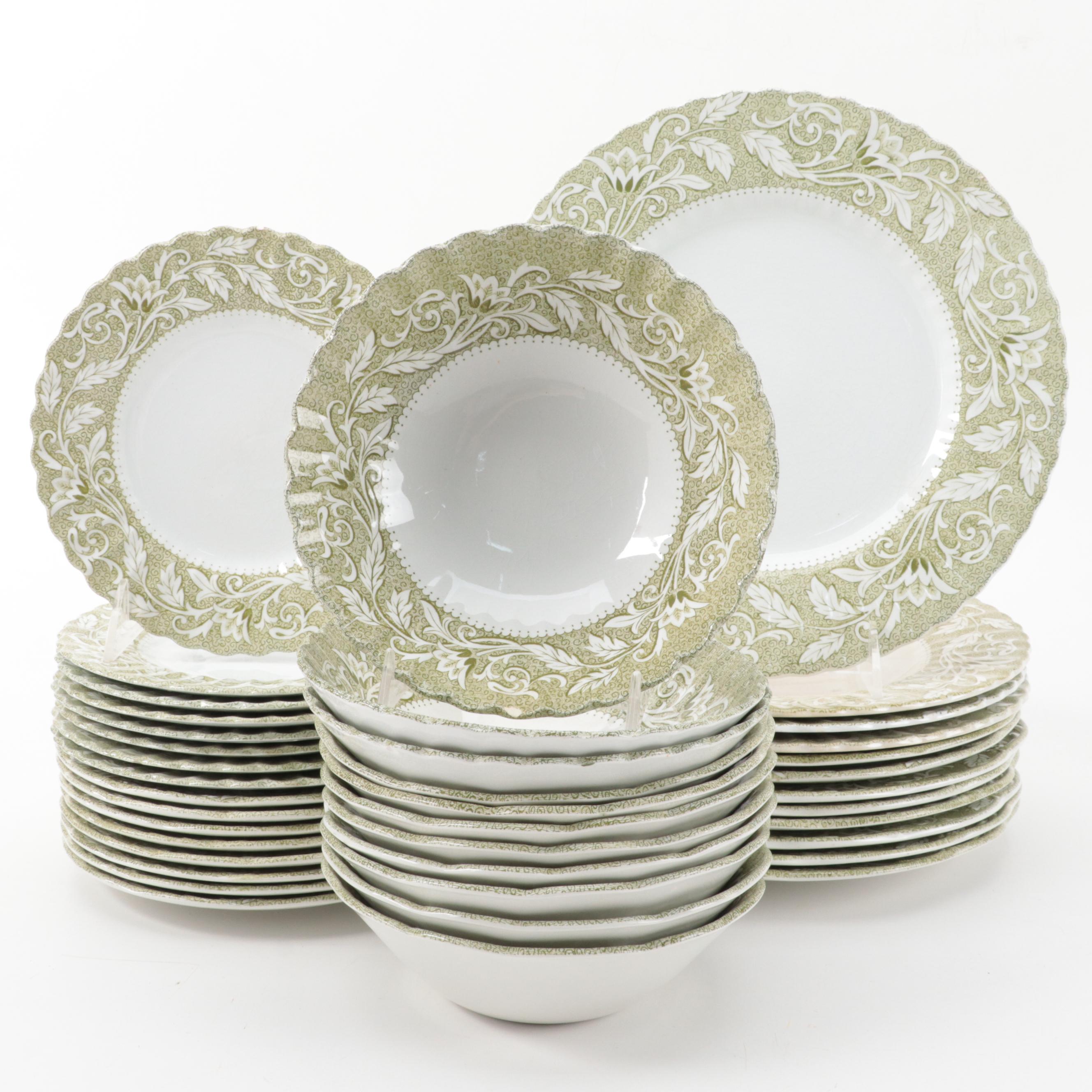 J. and G. Meakin "Lucerne" Green Dinnerware and Serving Pieces