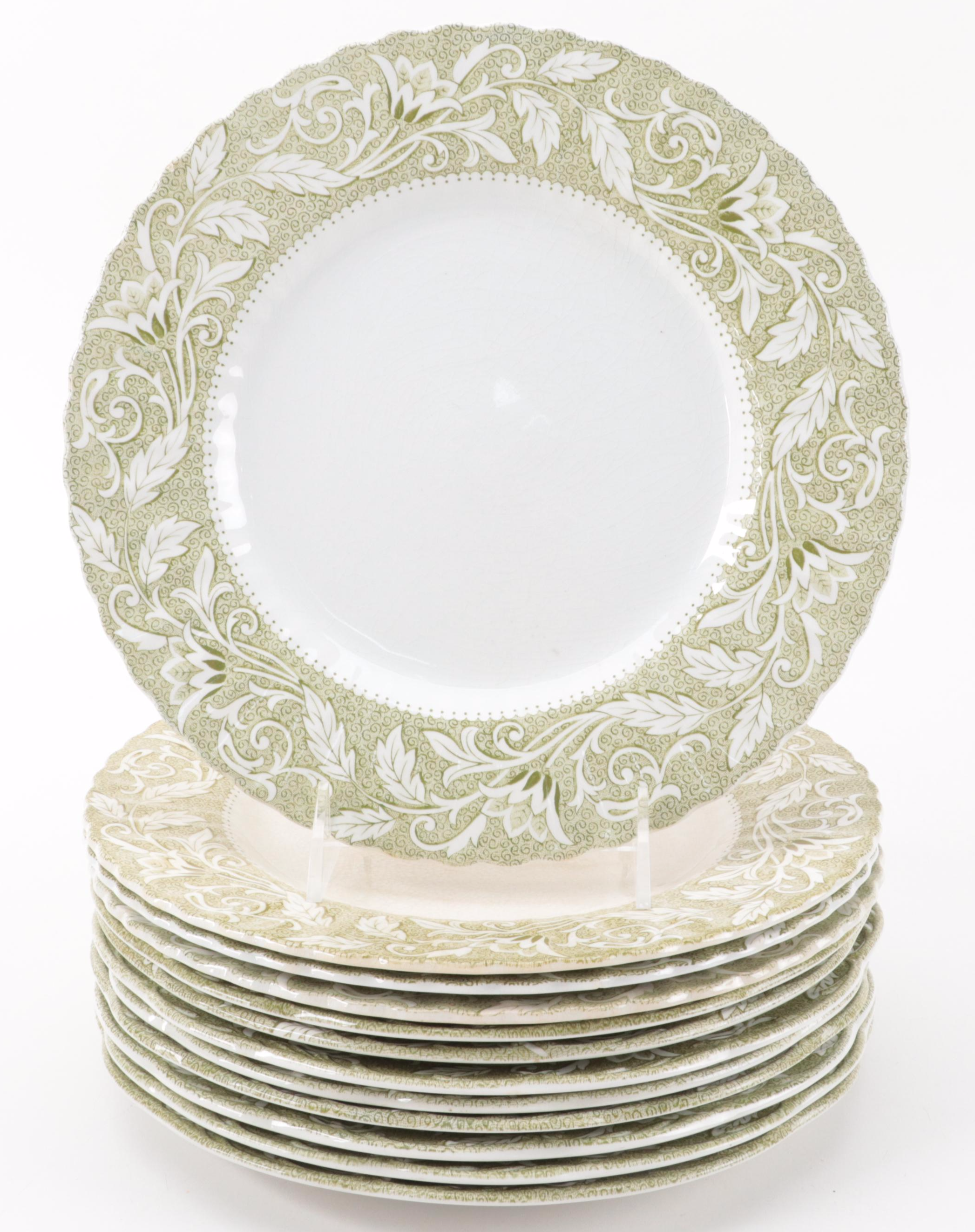 J. and G. Meakin "Lucerne" Green Dinnerware and Serving Pieces