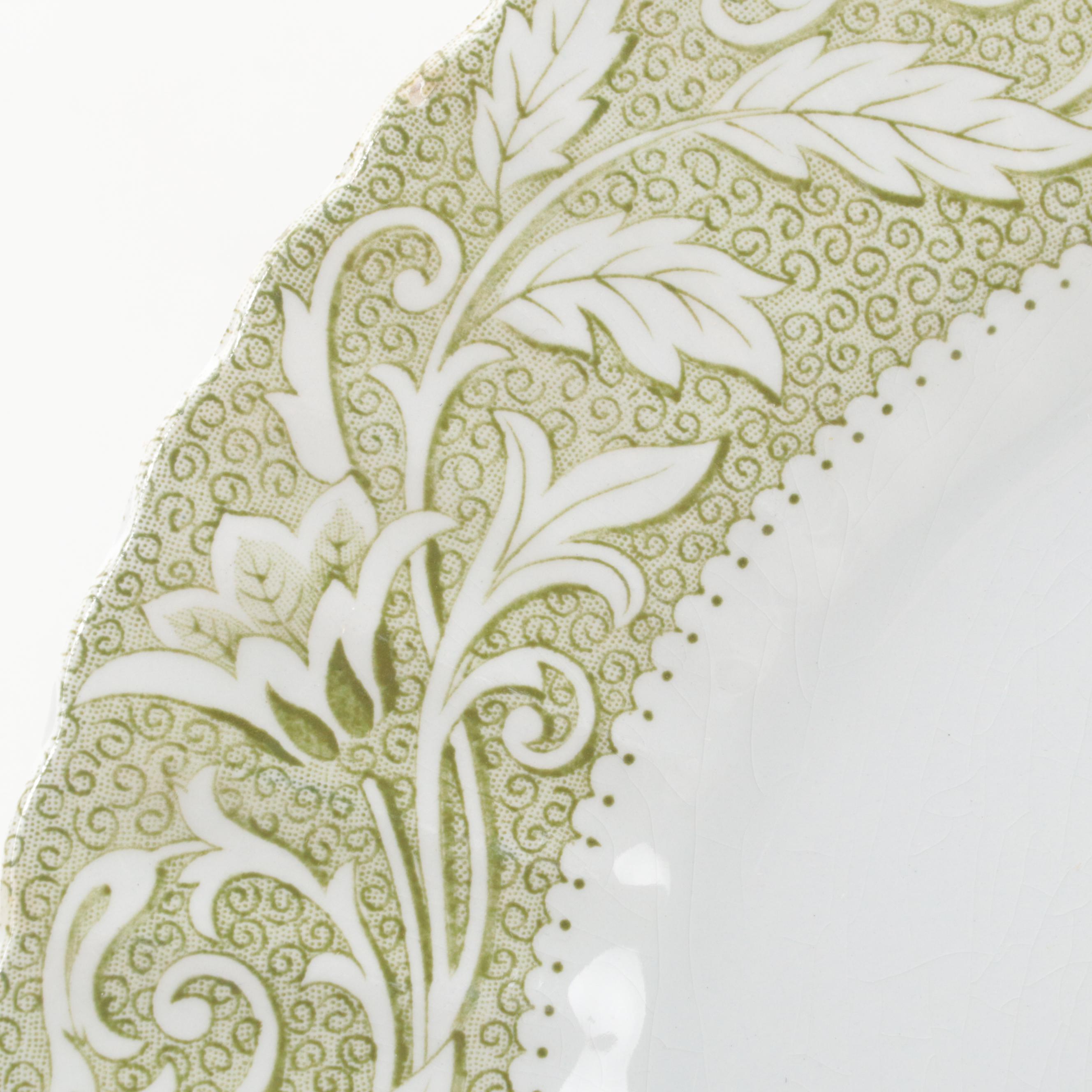 J. and G. Meakin "Lucerne" Green Dinnerware and Serving Pieces