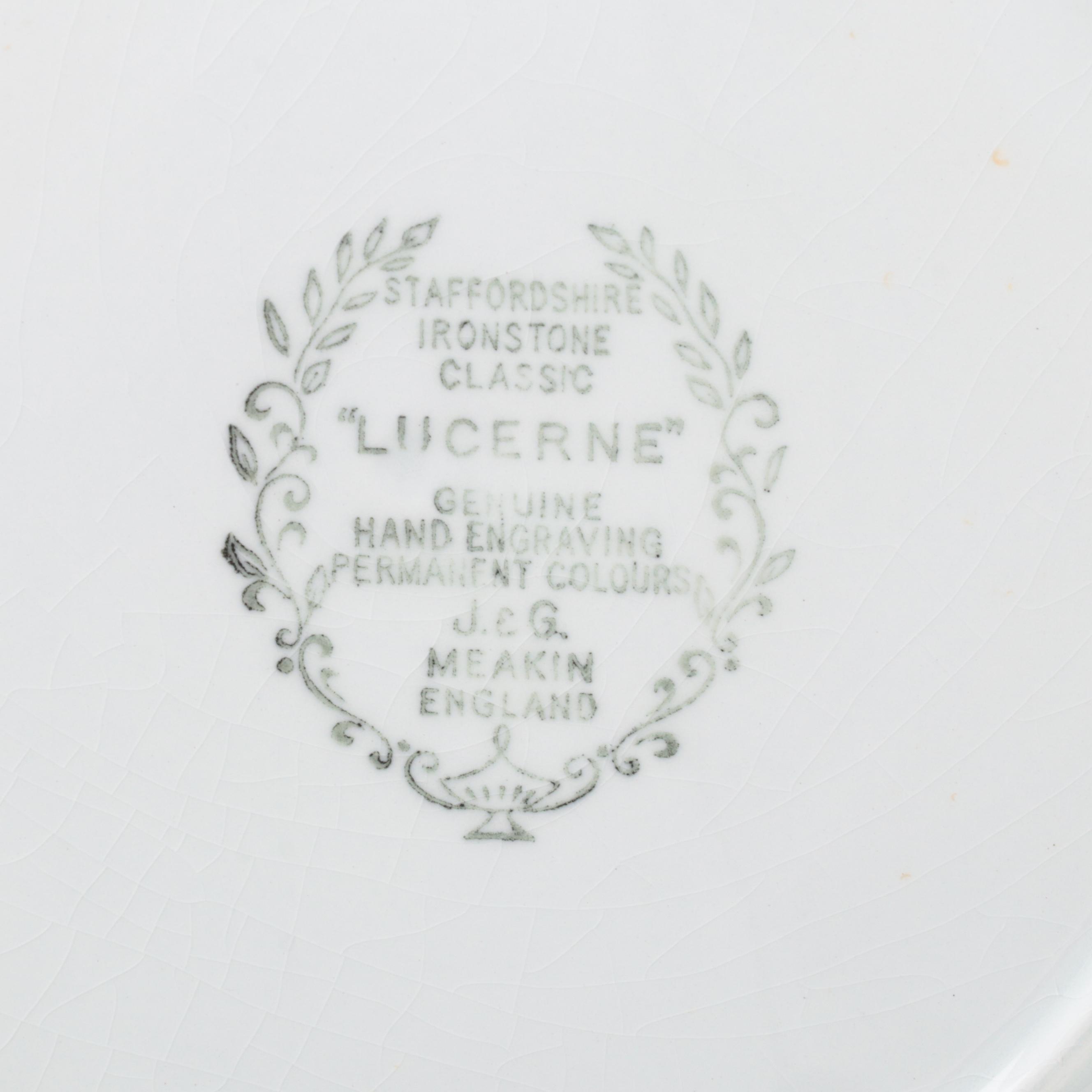 J. and G. Meakin "Lucerne" Green Dinnerware and Serving Pieces