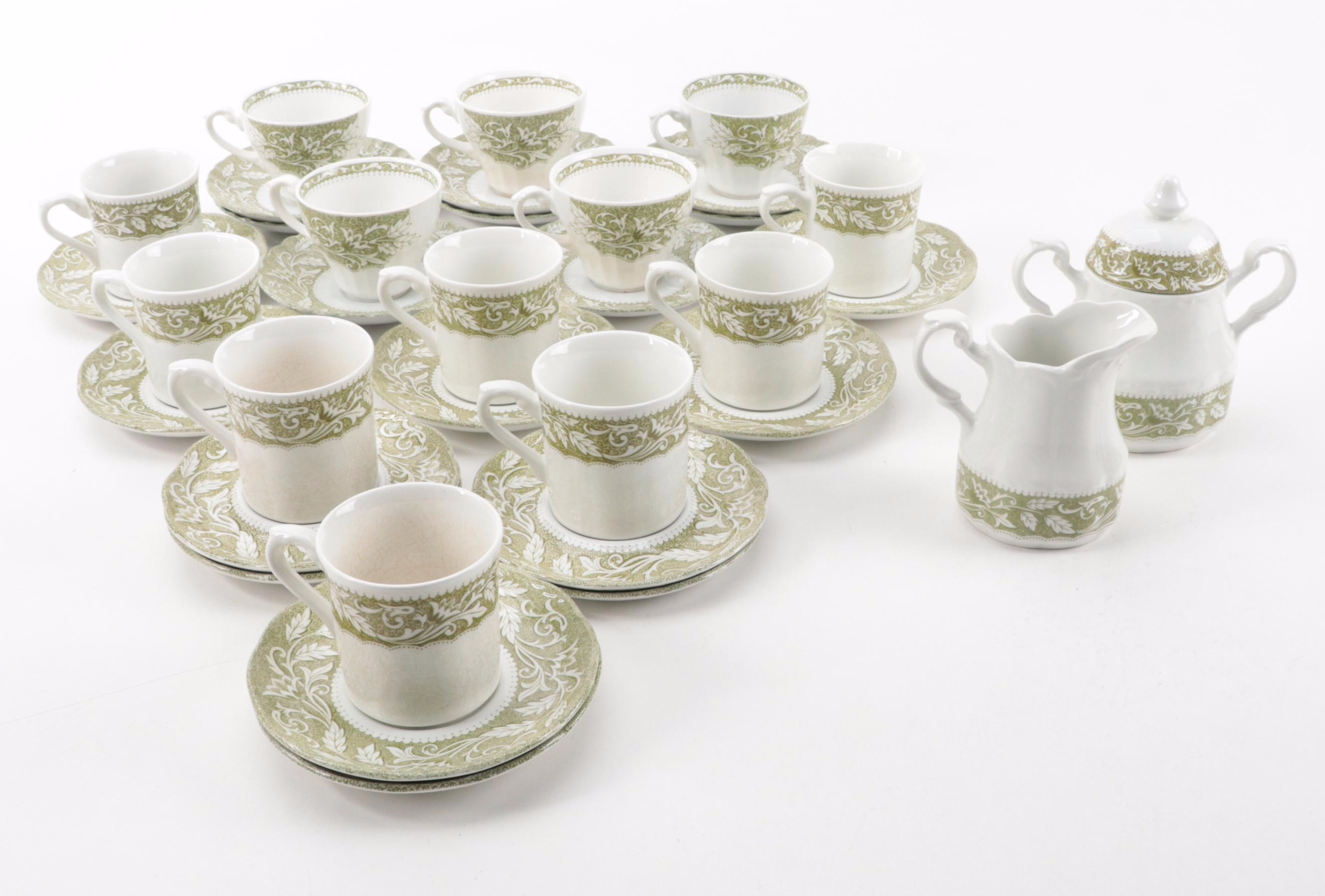 J. and G. Meakin "Lucerne" Green Dinnerware and Serving Pieces