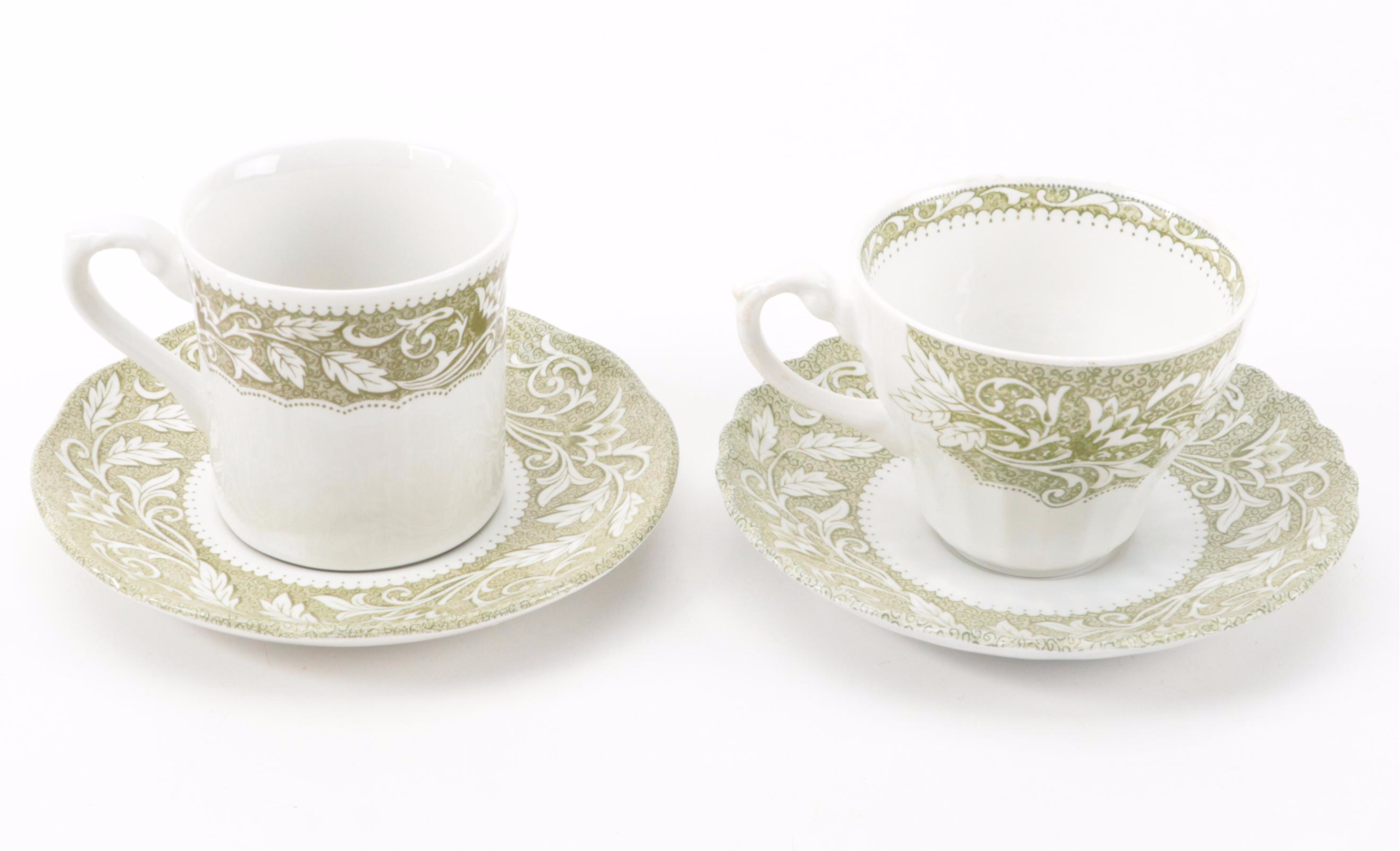 J. and G. Meakin "Lucerne" Green Dinnerware and Serving Pieces