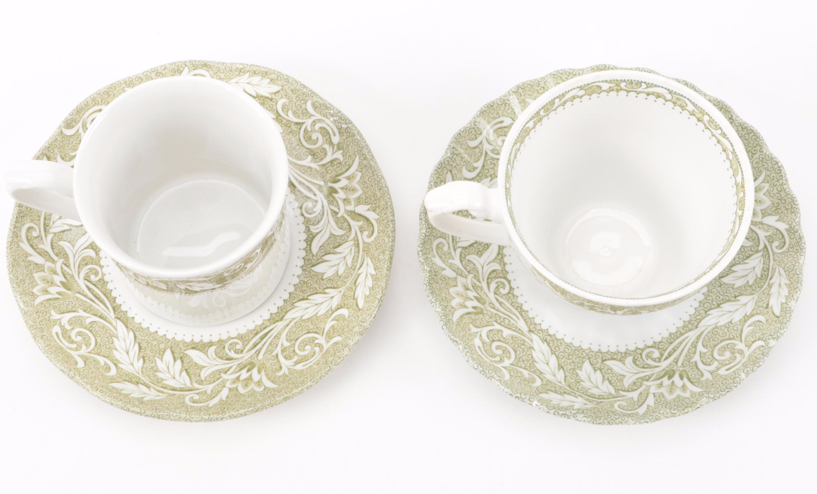 J. and G. Meakin "Lucerne" Green Dinnerware and Serving Pieces