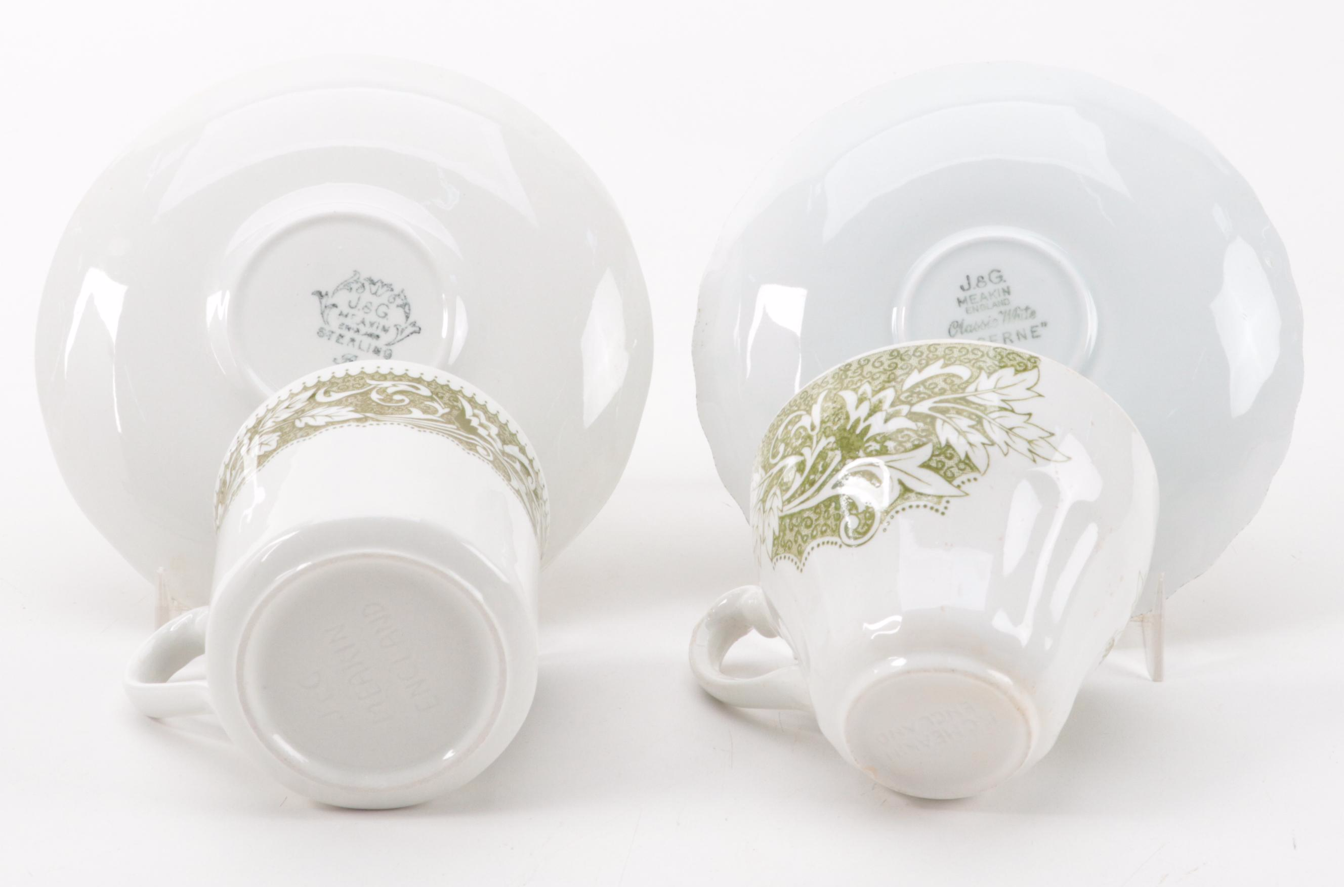 J. and G. Meakin "Lucerne" Green Dinnerware and Serving Pieces