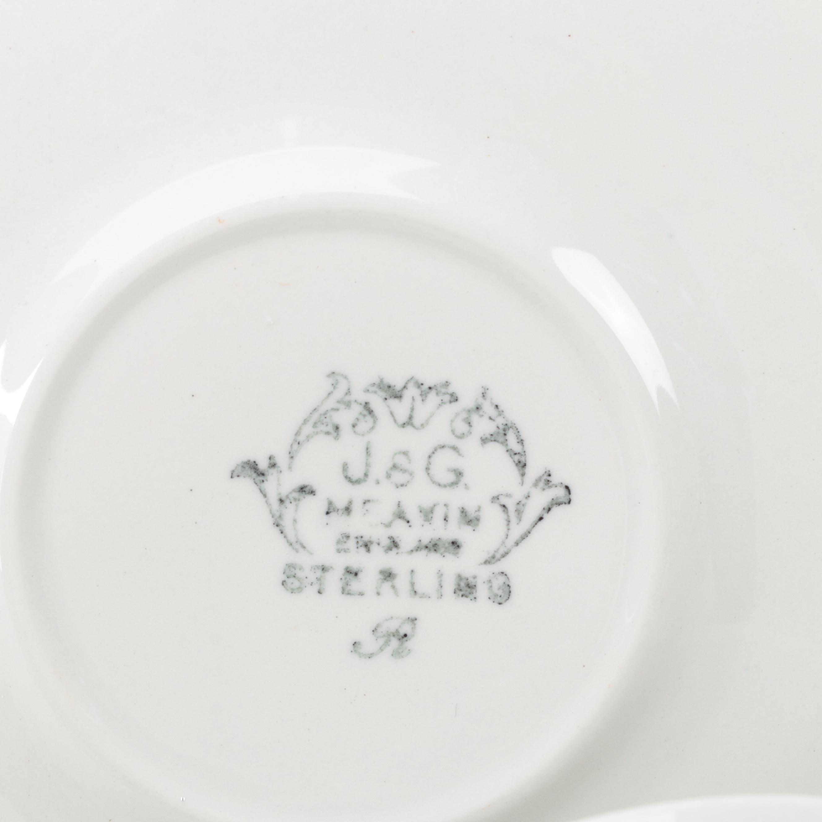 J. and G. Meakin "Lucerne" Green Dinnerware and Serving Pieces