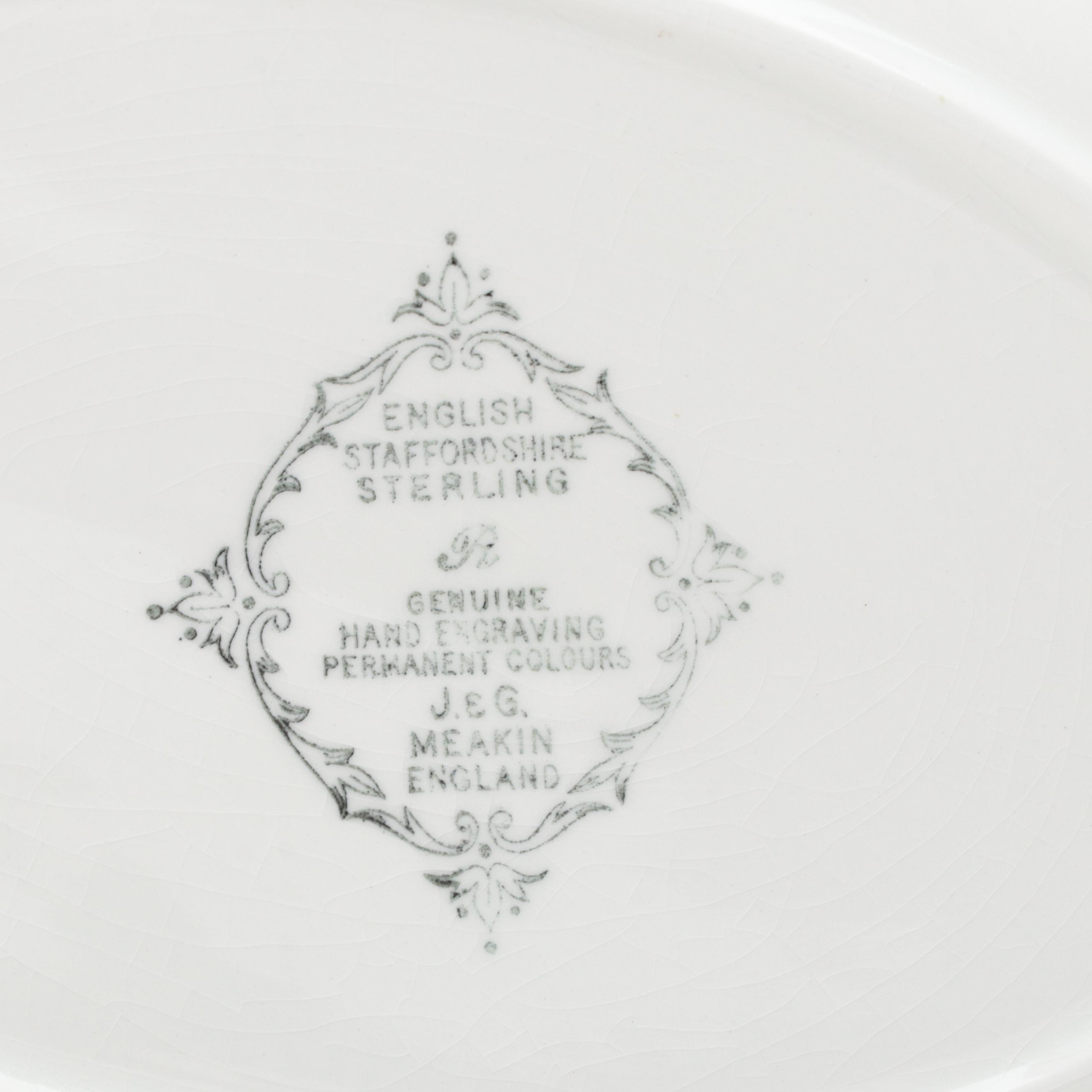 J. and G. Meakin "Lucerne" Green Dinnerware and Serving Pieces