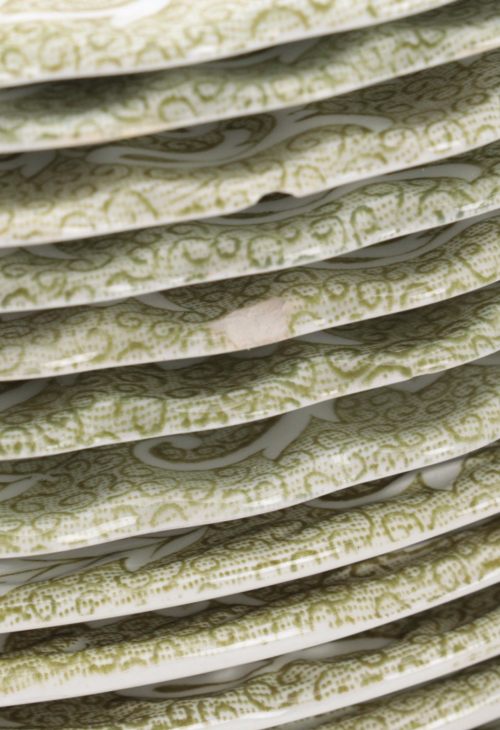 J. and G. Meakin "Lucerne" Green Dinnerware and Serving Pieces