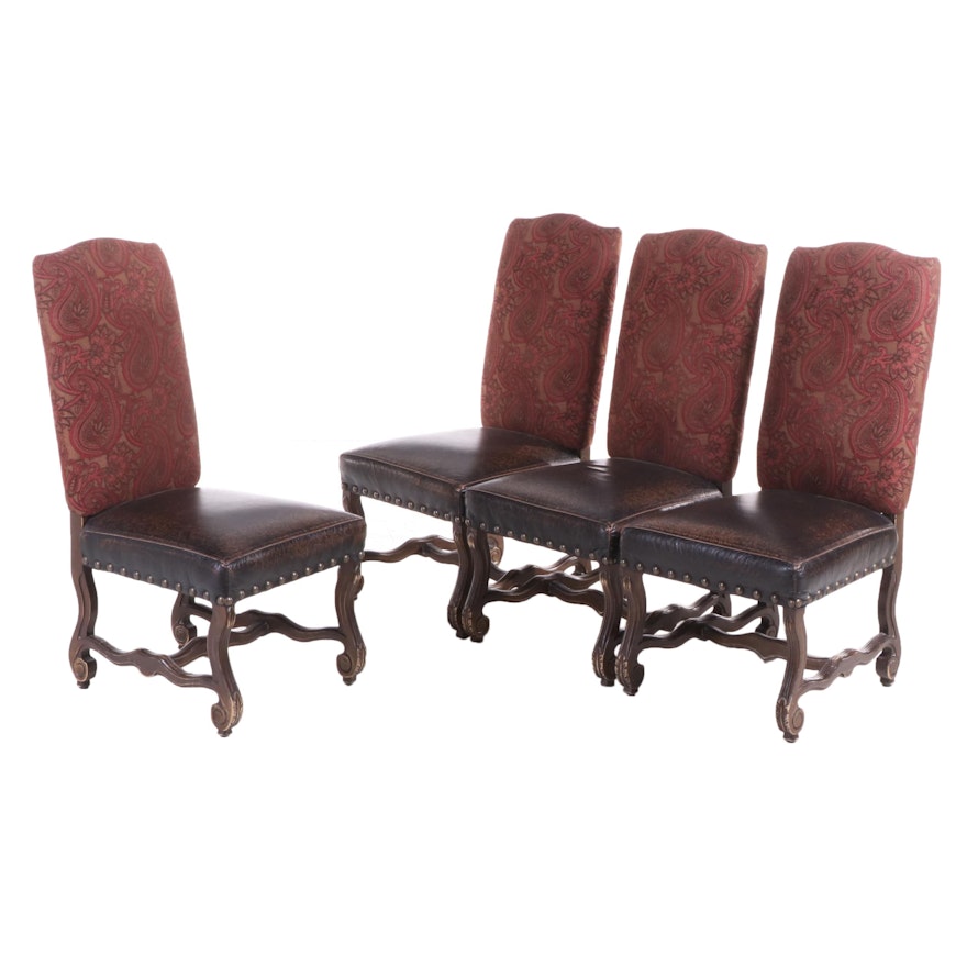 Four Paul Robert Baroque Style Upholstered Dining Chairs