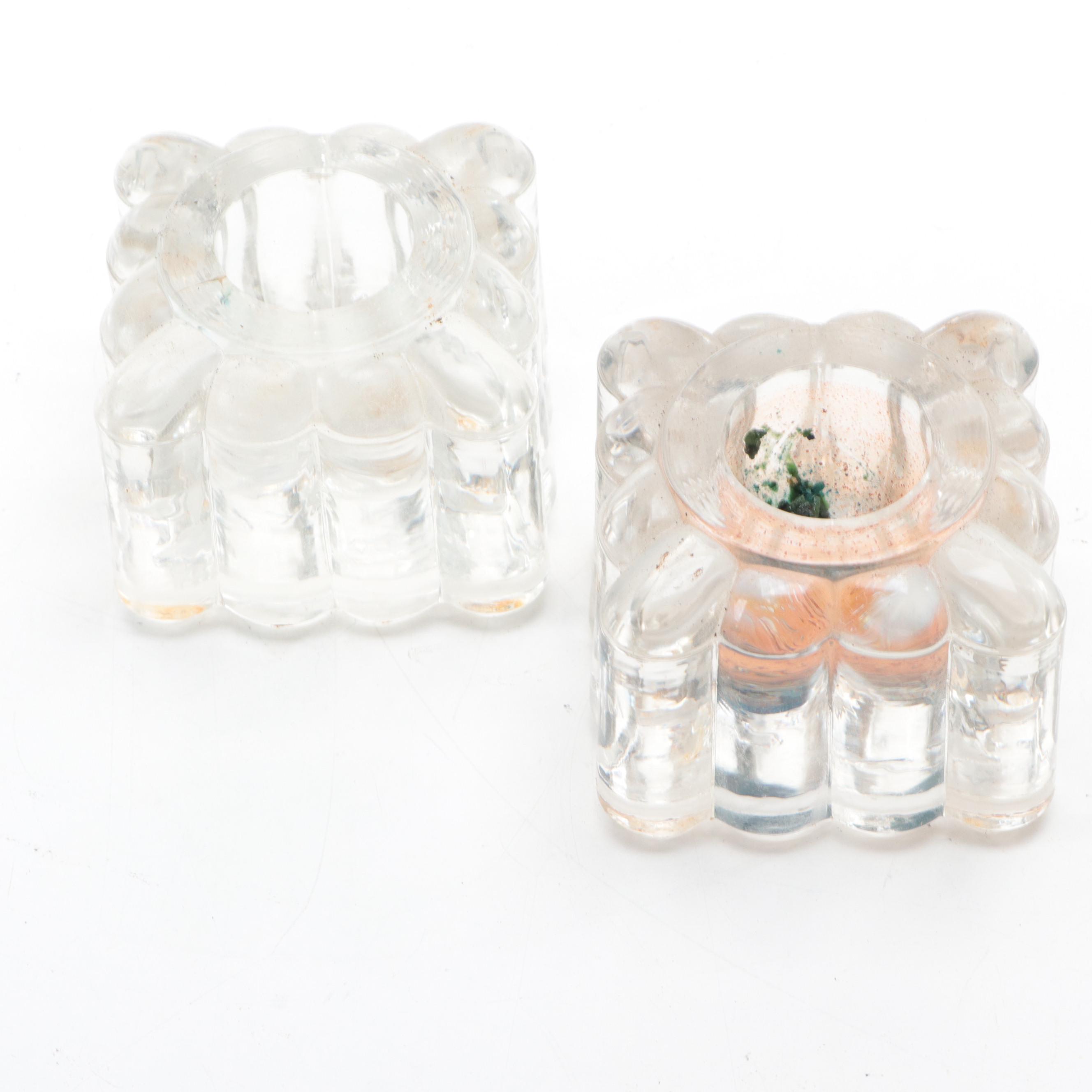 Tatum Victorian Cast Iron and and Pressed Glass Double Inkwell, Late 19th C.