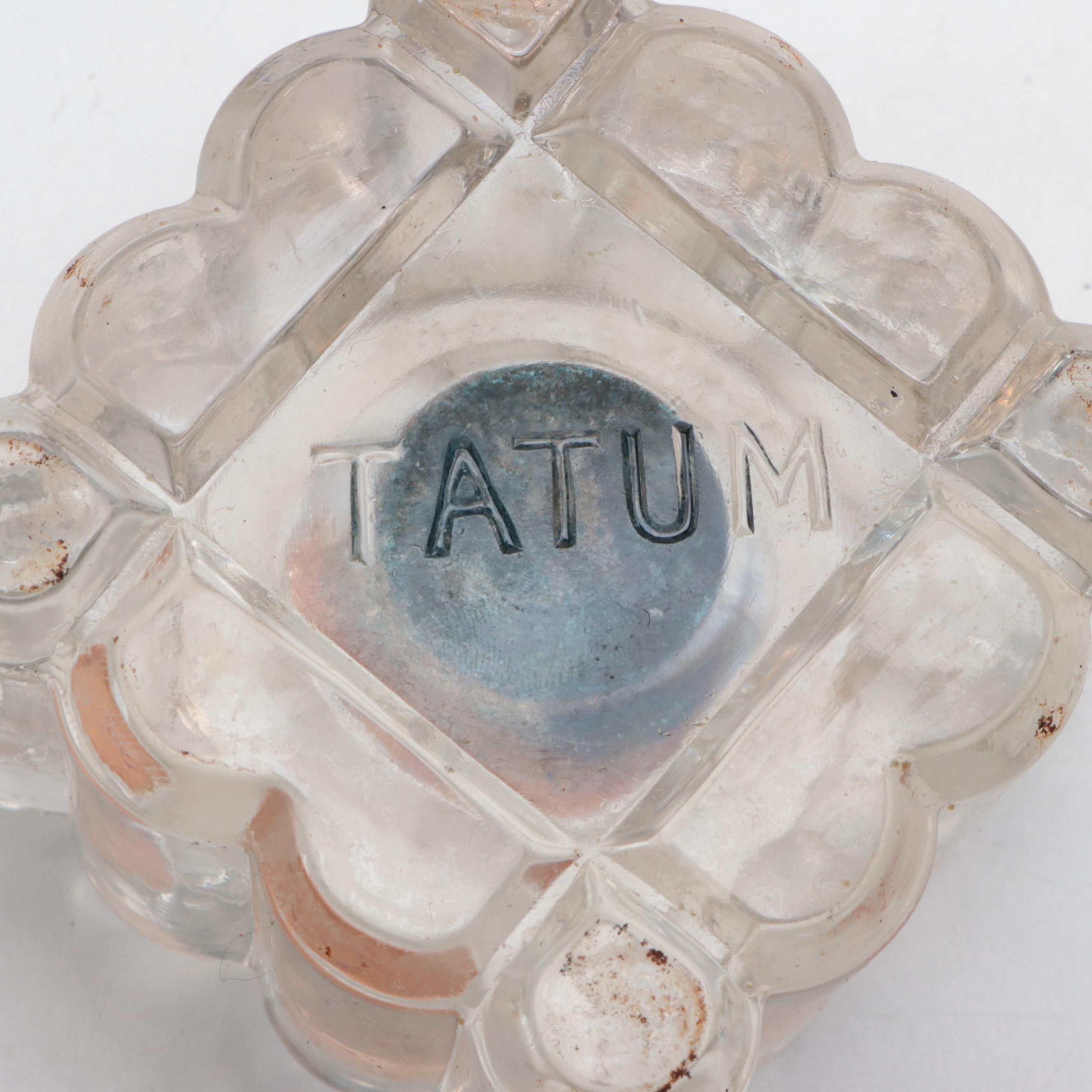 Tatum Victorian Cast Iron and and Pressed Glass Double Inkwell, Late 19th C.