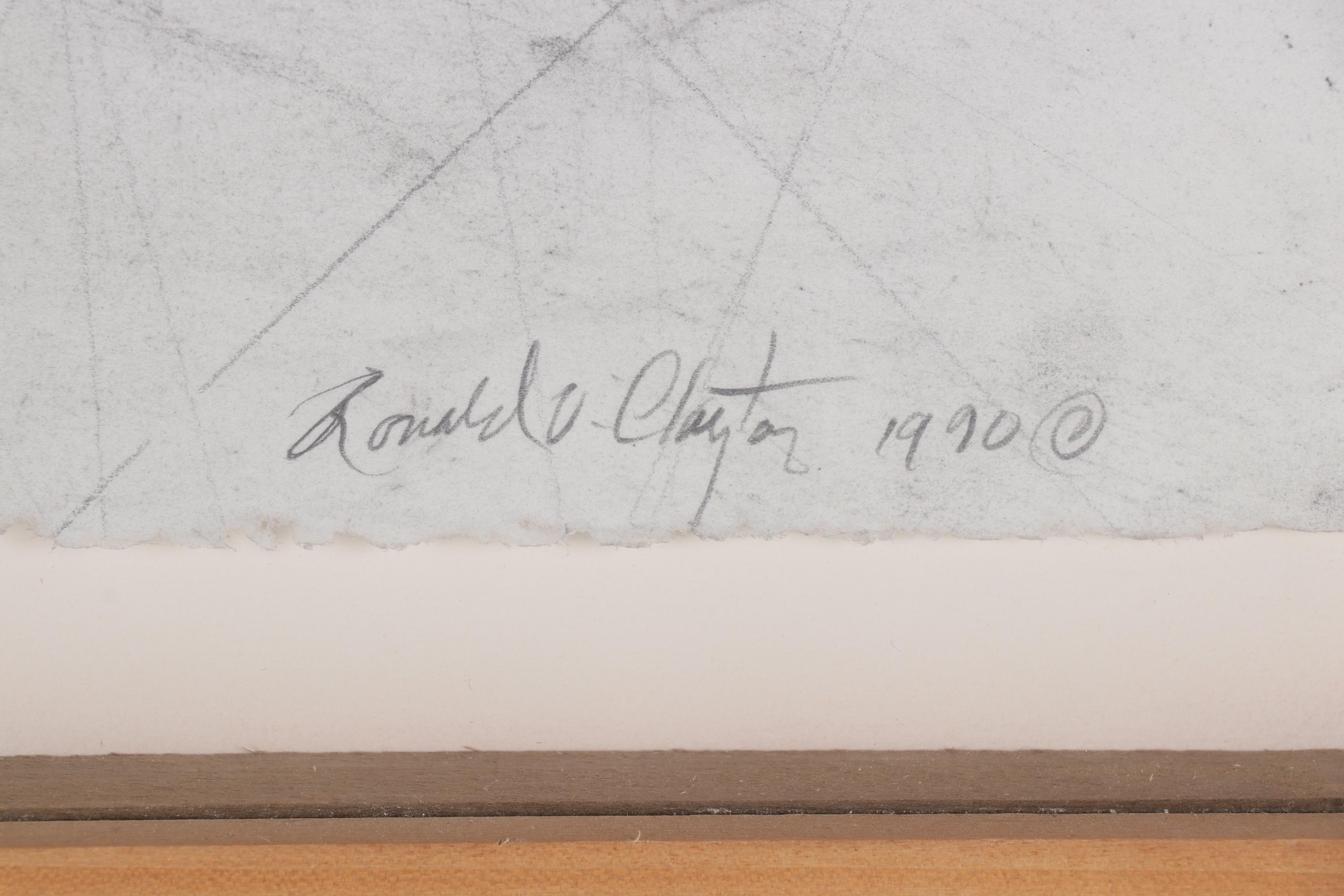 Ron Clayton Mixed Media Drawing "Sumac" 1990