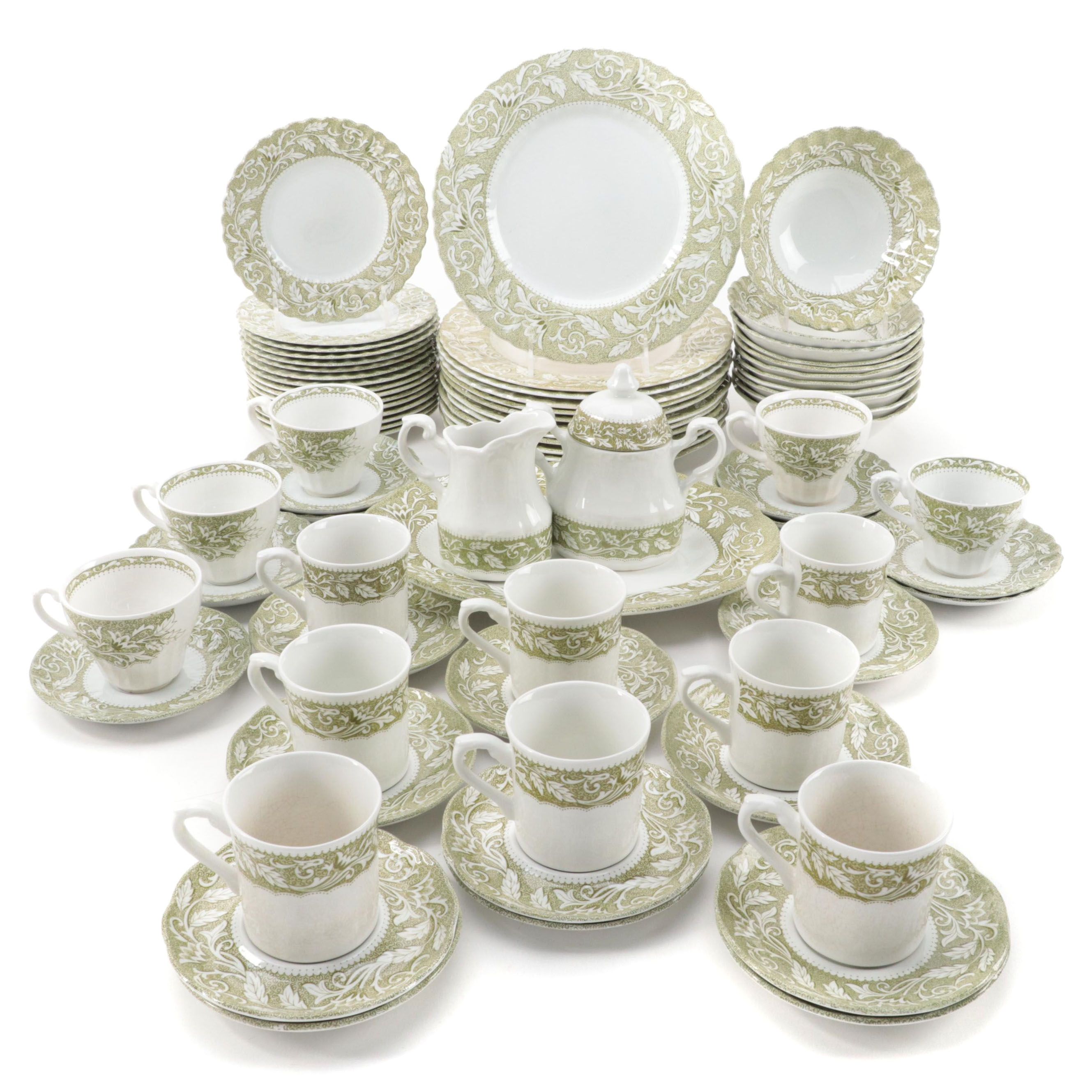 J. and G. Meakin "Lucerne" Green Dinnerware and Serving Pieces