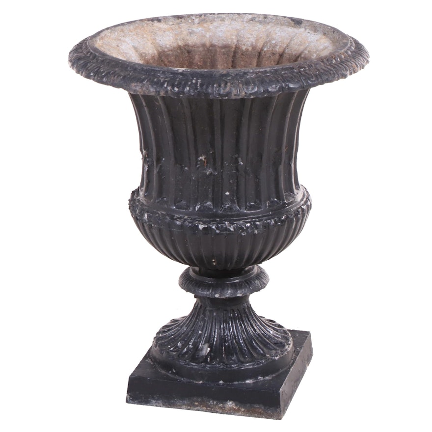 Neoclassical Style Cast Iron Urn Form Planter, 20th Century