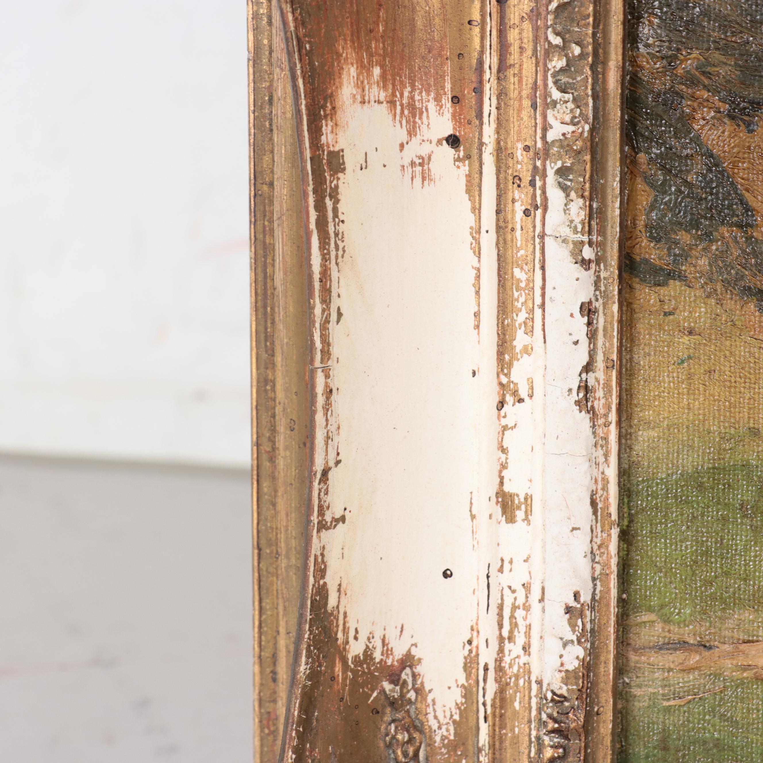 German School Mountain Landscape Oil Painting