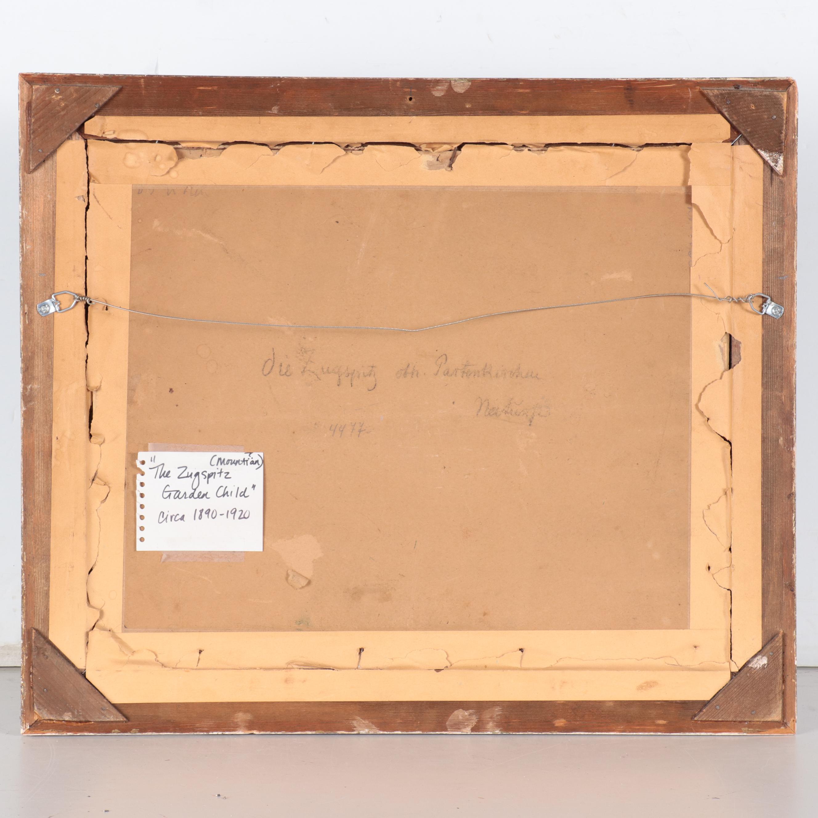 German School Mountain Landscape Oil Painting