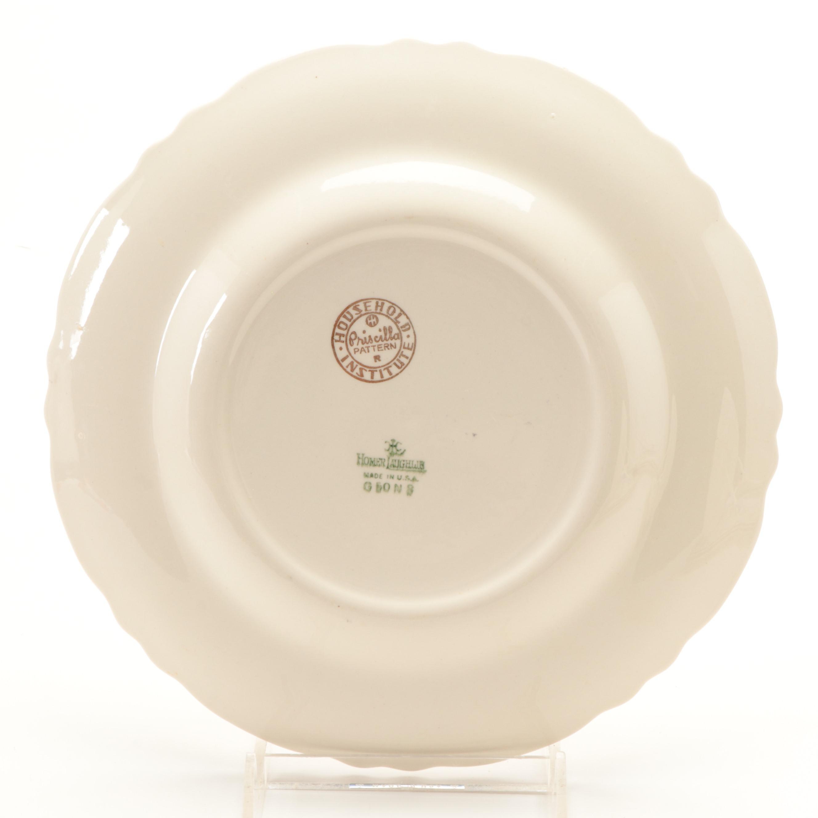 Household Institute "Priscilla" Stoneware Dinnerware, Mid-20th Century