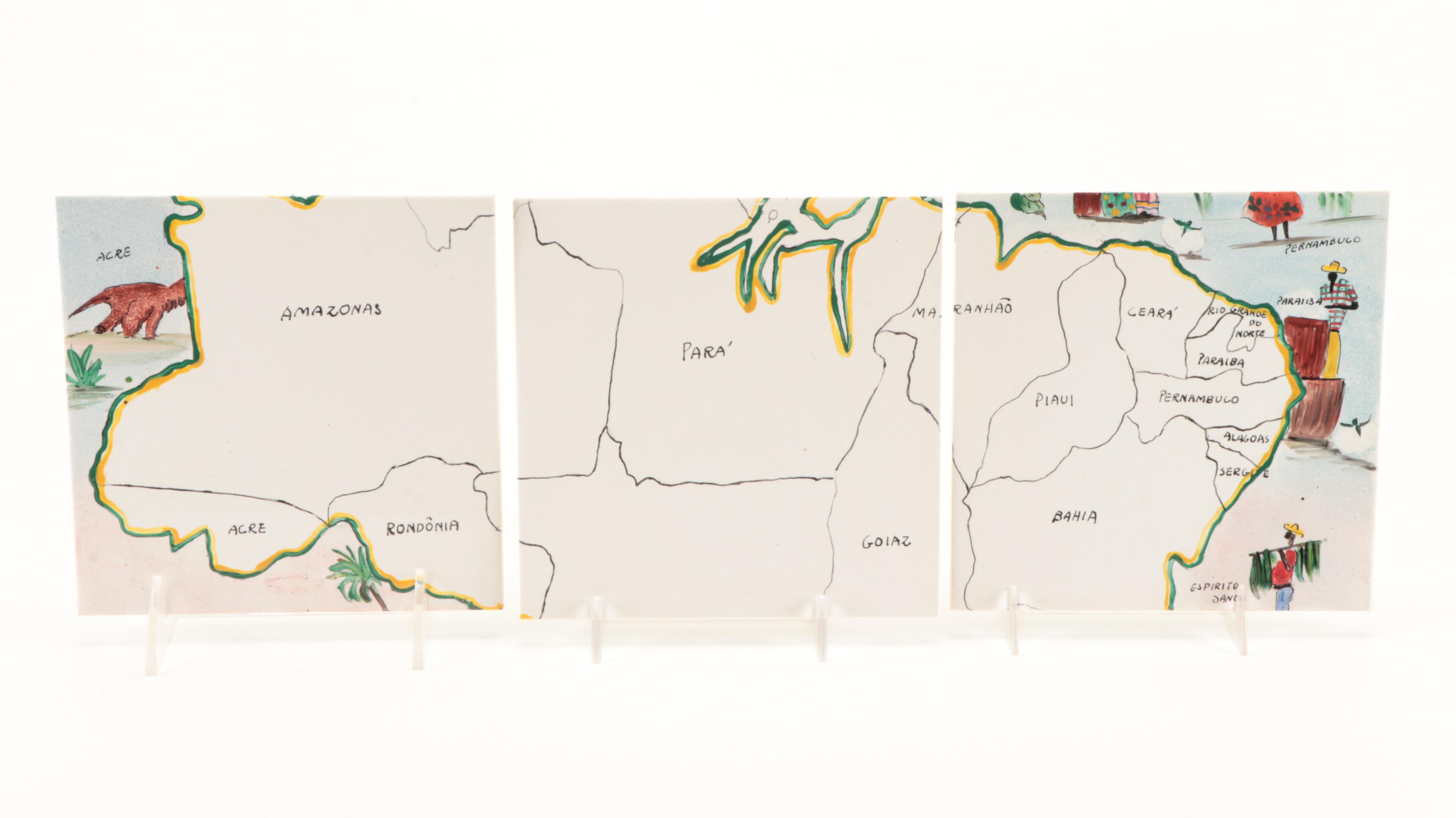 Francisco Brennand Brazilian Scenes Wall Tile, Mid to Late 20th Century