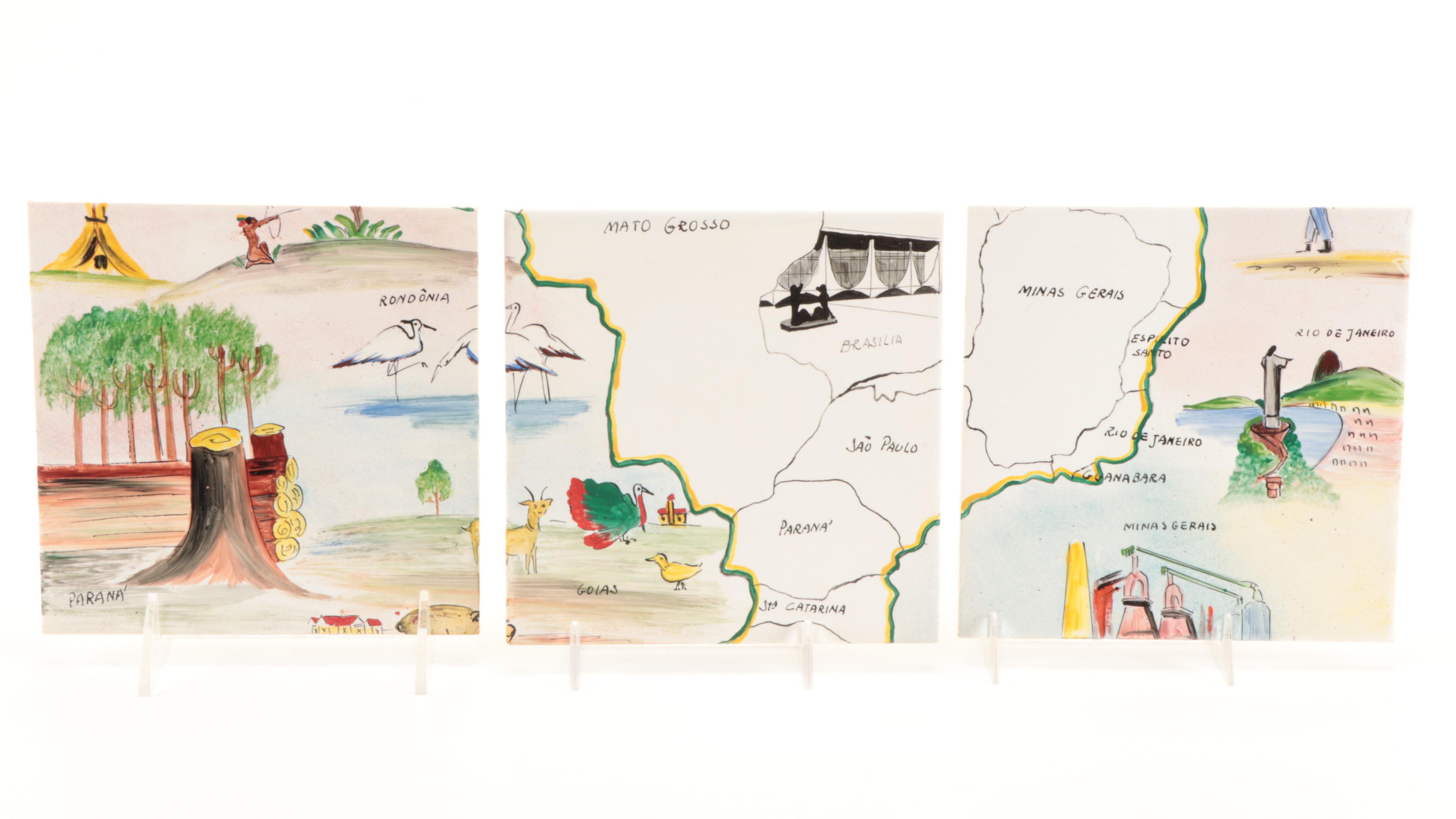 Francisco Brennand Brazilian Scenes Wall Tile, Mid to Late 20th Century