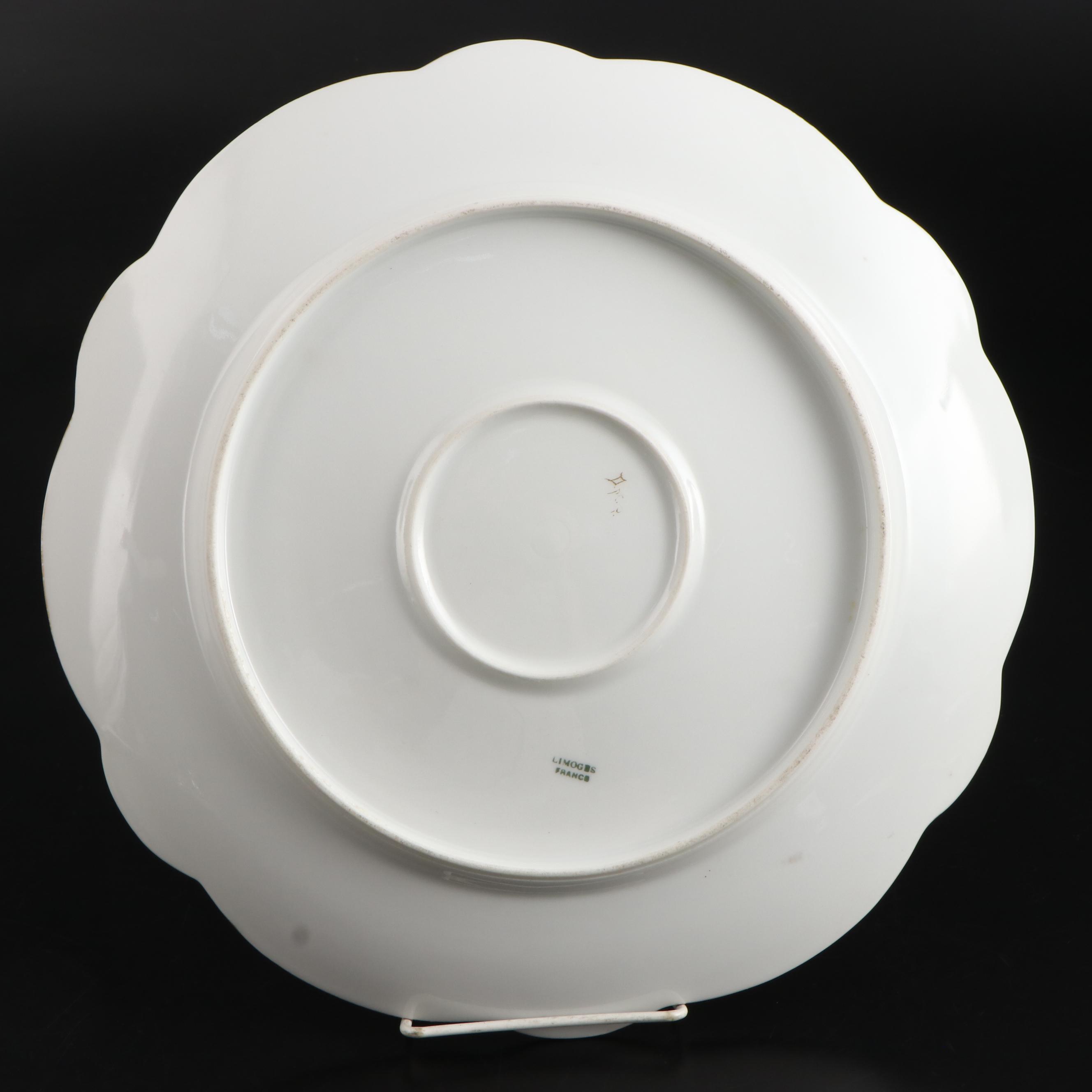 Limoges Gilt Porcelain Monogrammed Serving Platter