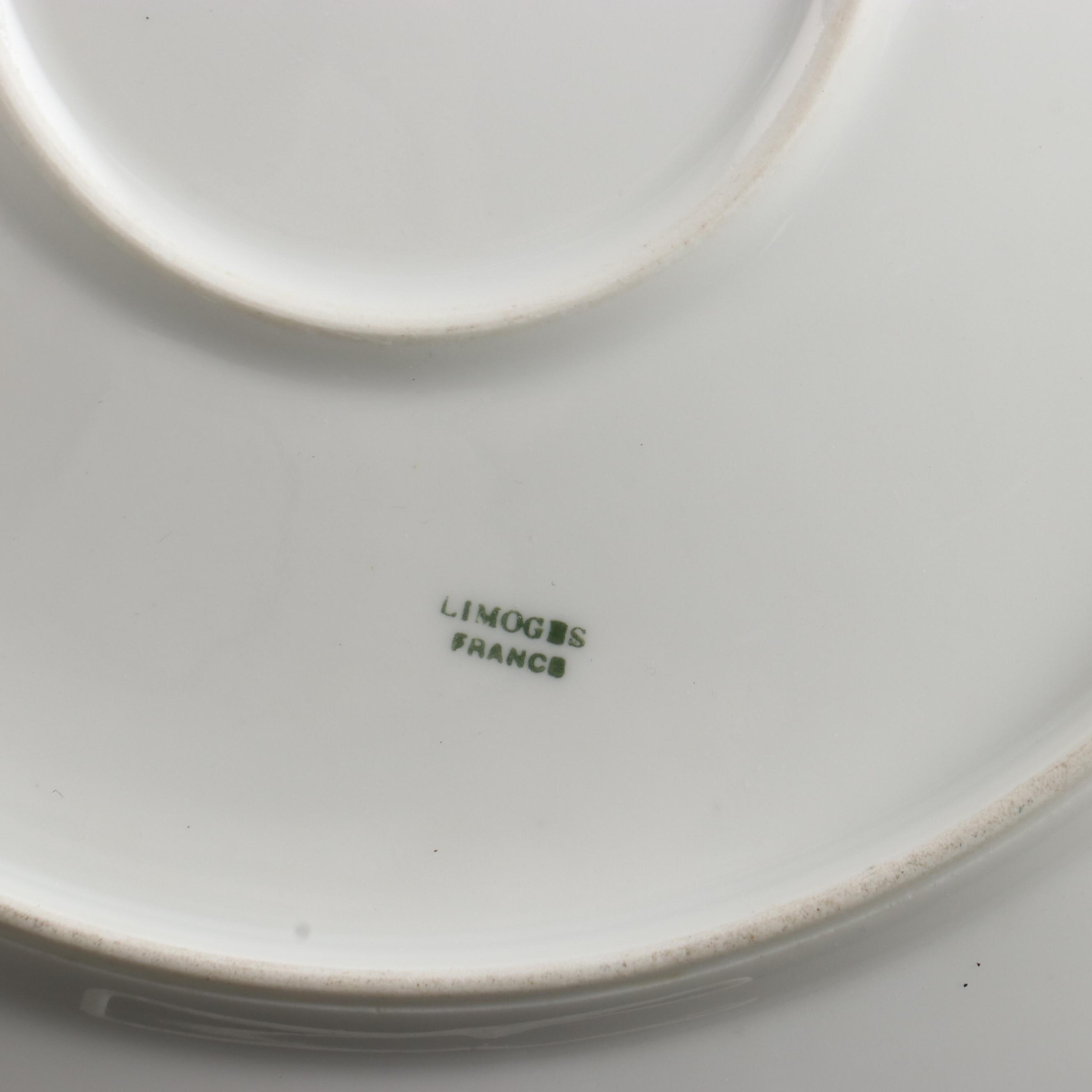 Limoges Gilt Porcelain Monogrammed Serving Platter