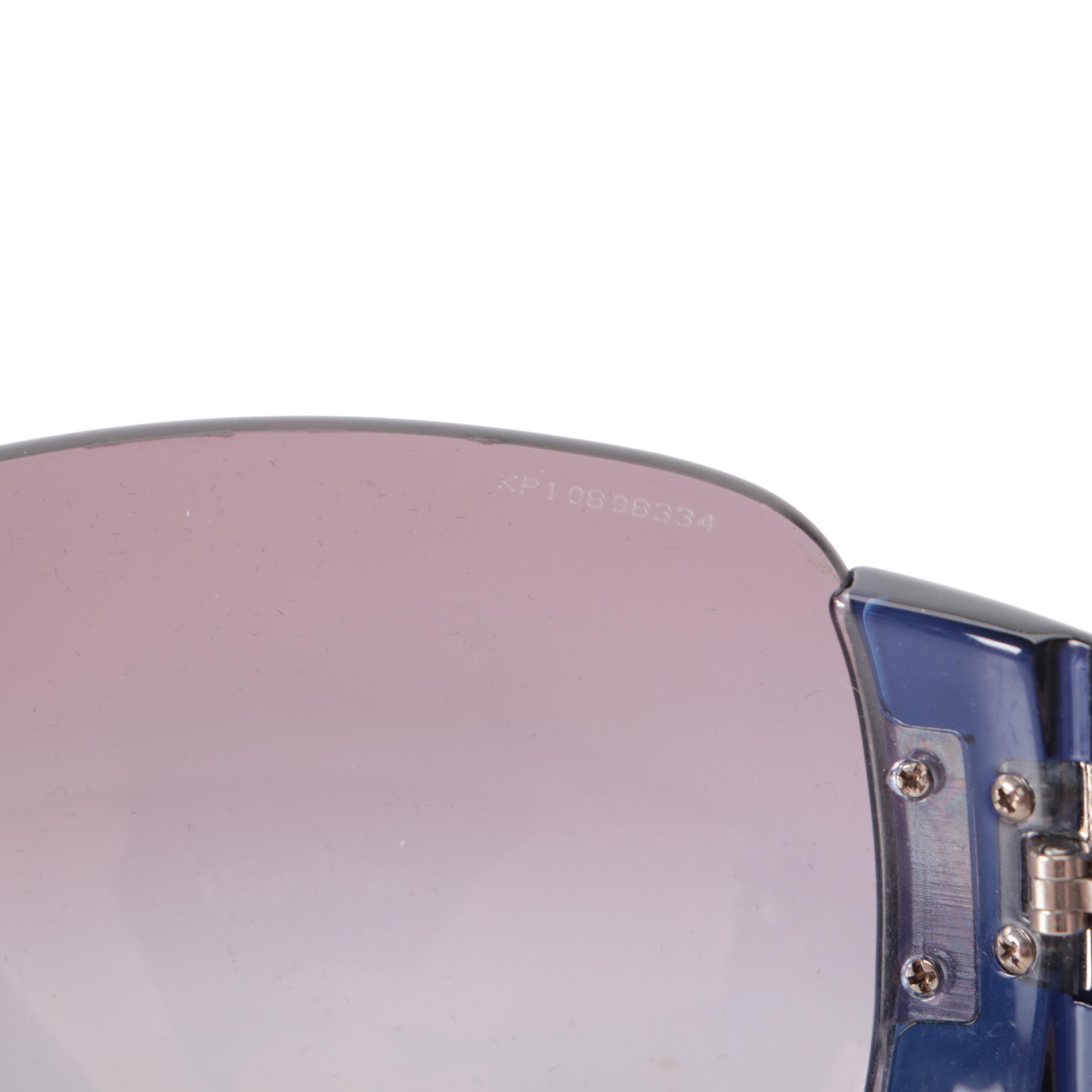 Prada SPR22M Shield Sunglasses in Blue with Case