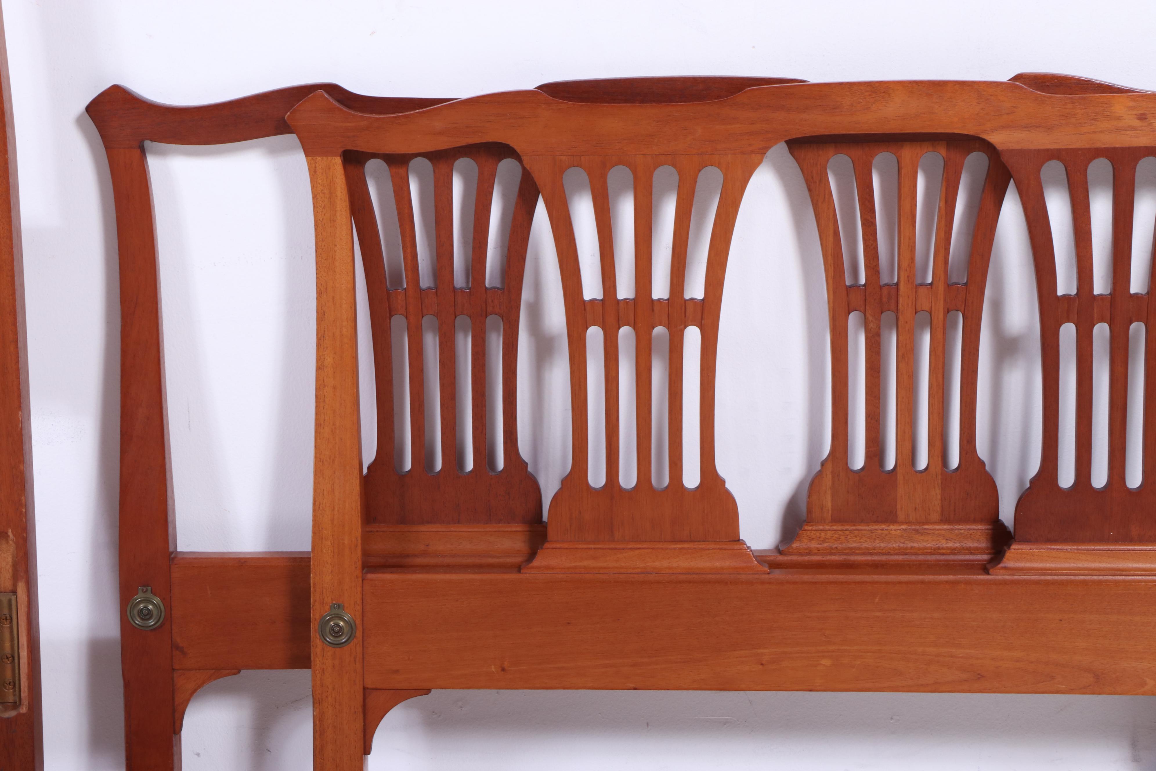 Pair of Kindel Furniture Hepplewhite Style Twin Size Bed Frames