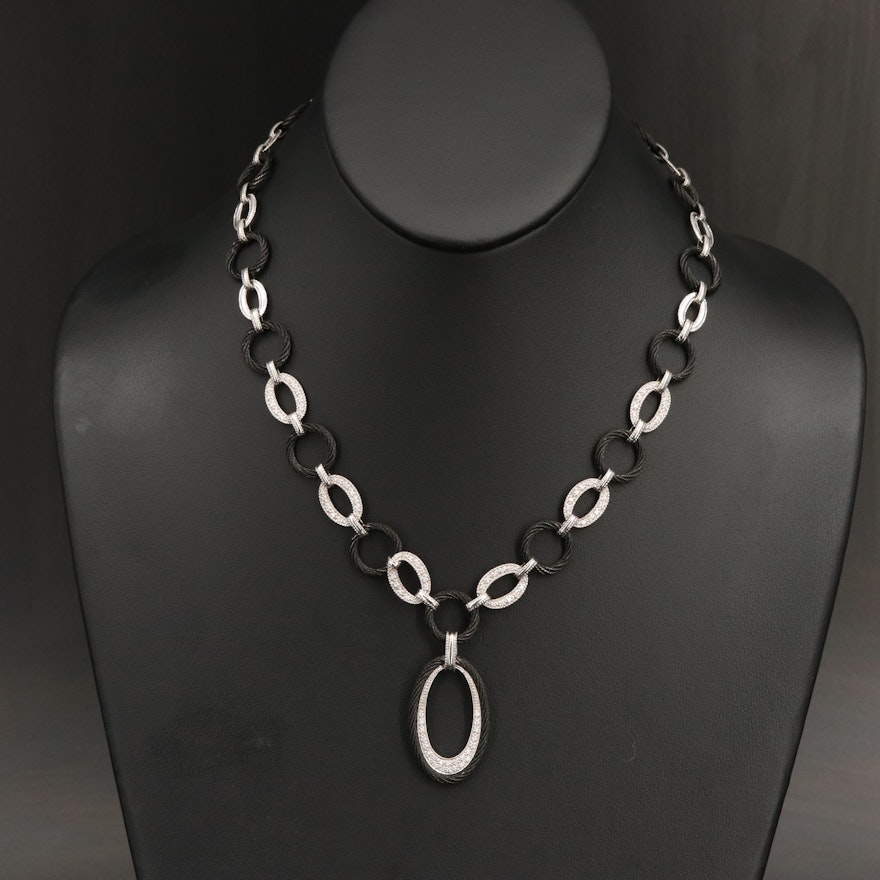 Charriol 18K and Stainless Steel 0.47 CTW Diamond Necklace