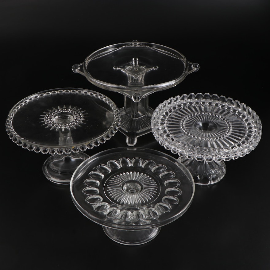 Adams & Co.  "No. 75" with Other EAPG Cake Stands; Late 19th/ Early 20th Century