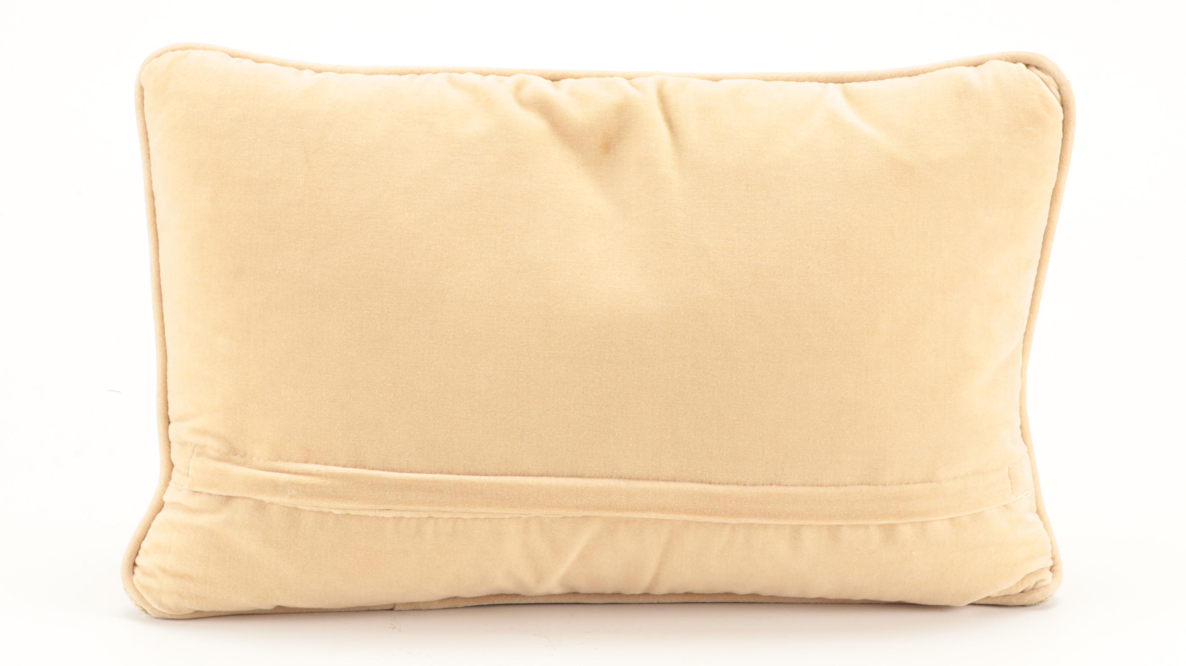 Loié and Other Needlepoint Throw Pillows, Late 20th Century