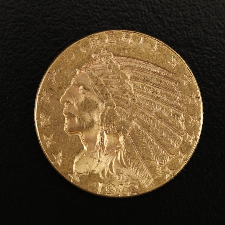 1912 Indian Head $5 Gold Coin