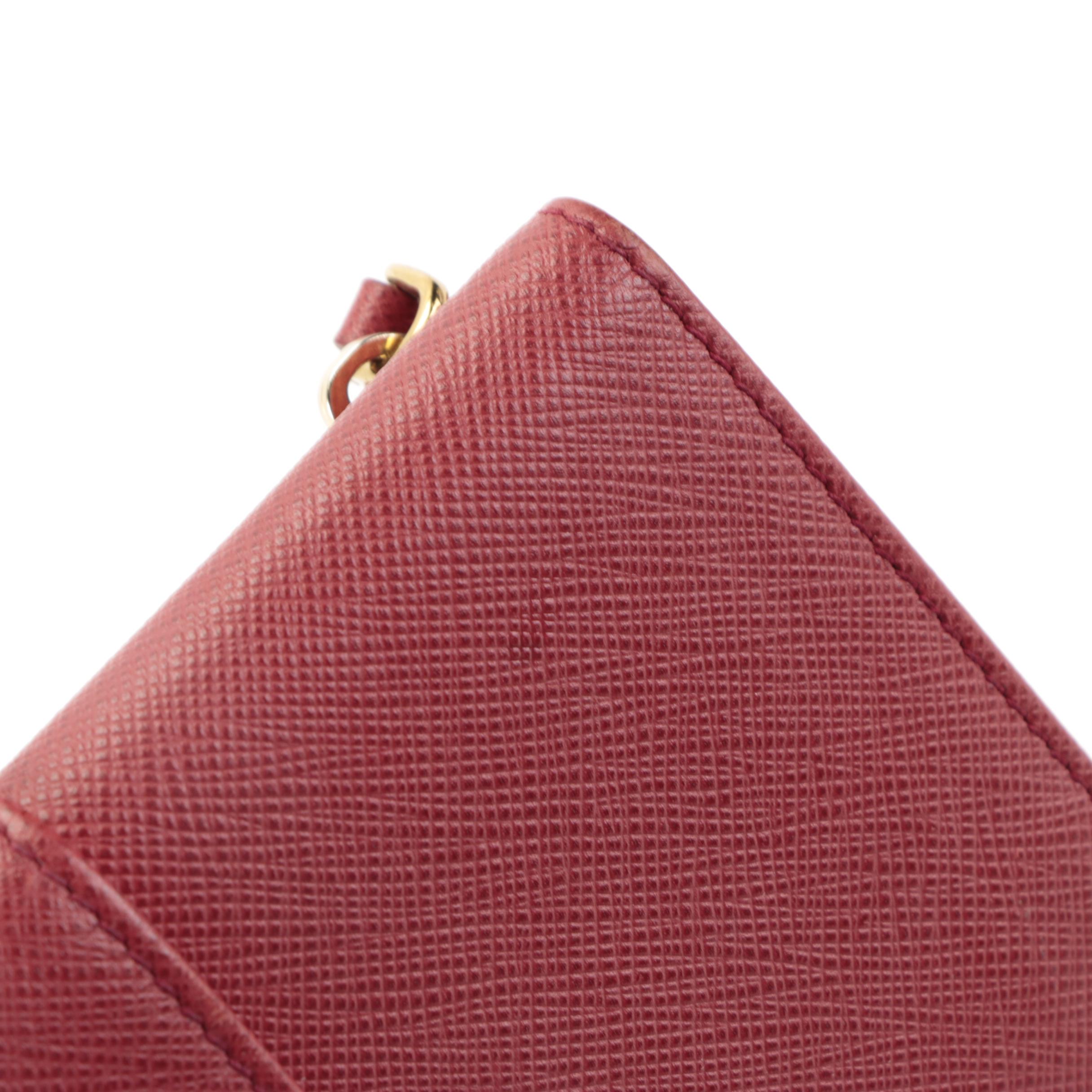 Prada Continental Wallet in Red Saffiano Leather