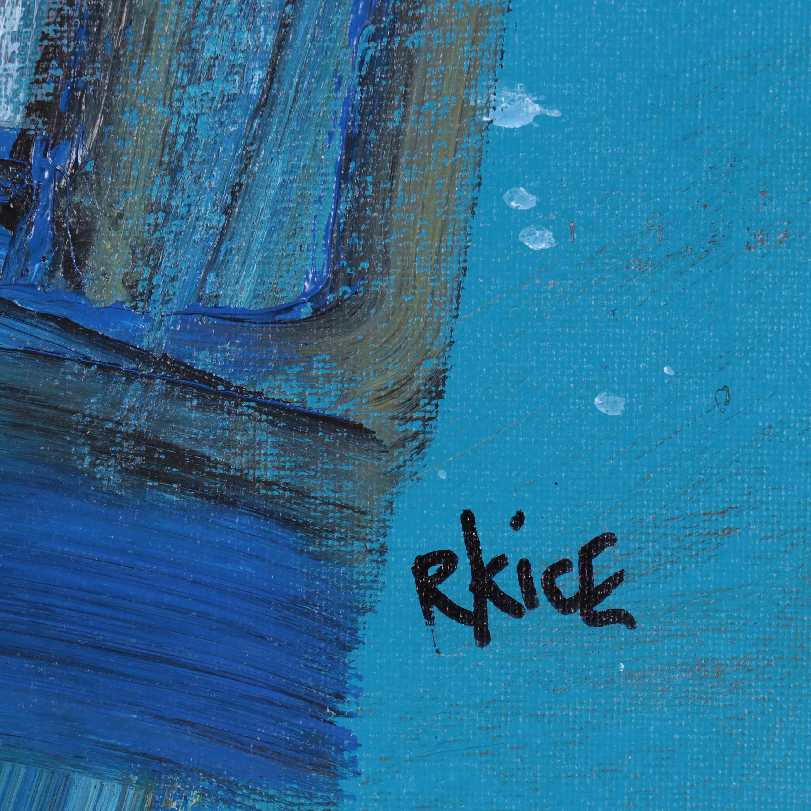 Rachel Kice Abstract Acrylic Painting "The Hug," Circa 2006