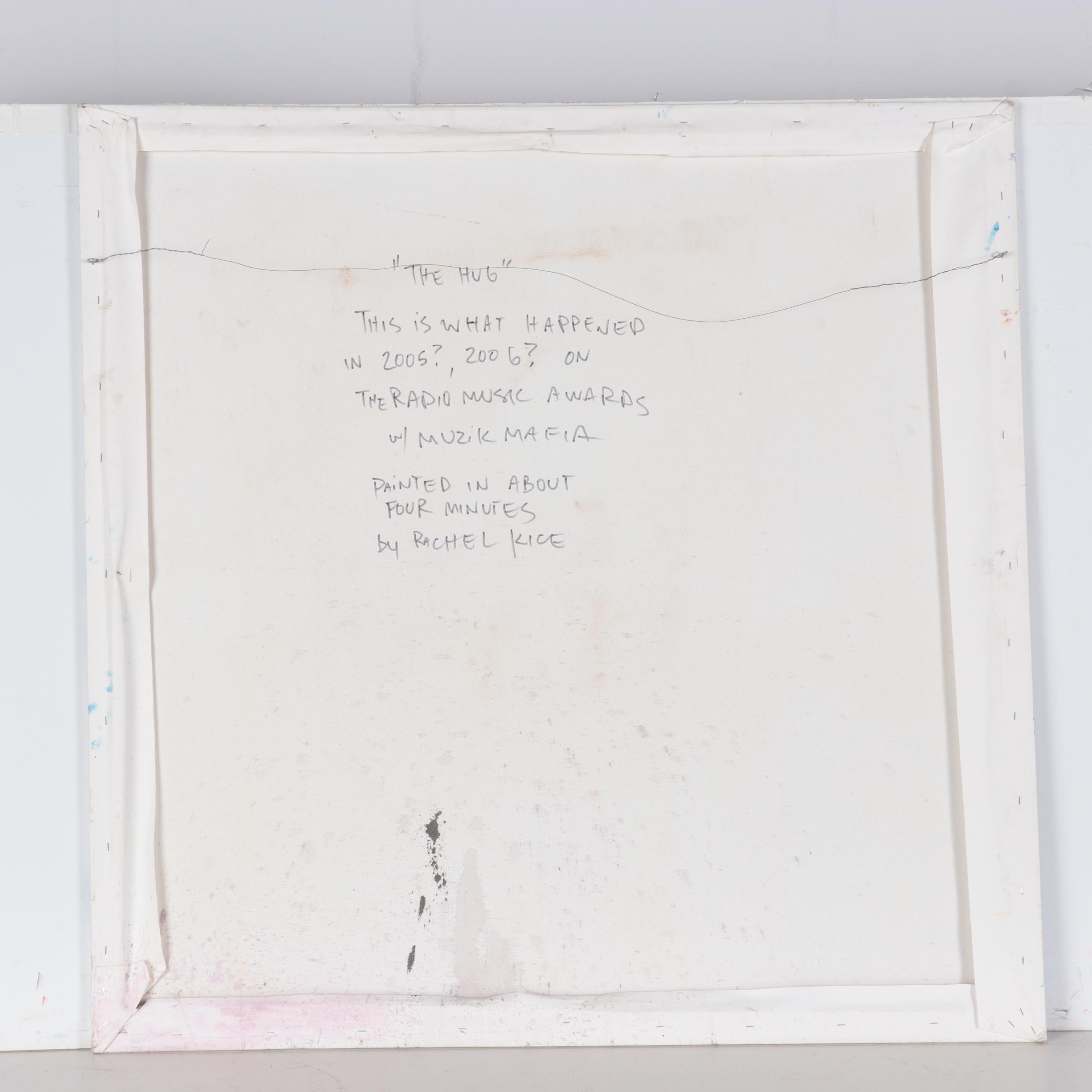 Rachel Kice Abstract Acrylic Painting "The Hug," Circa 2006