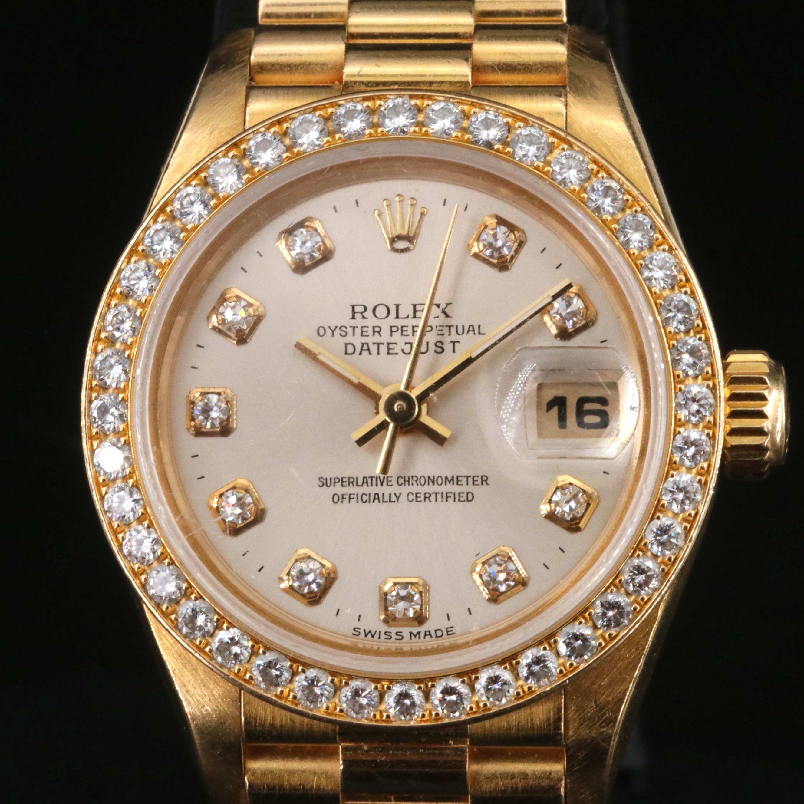 1995 Rolex Factory Diamond Dial and Bezel Datejust Watch