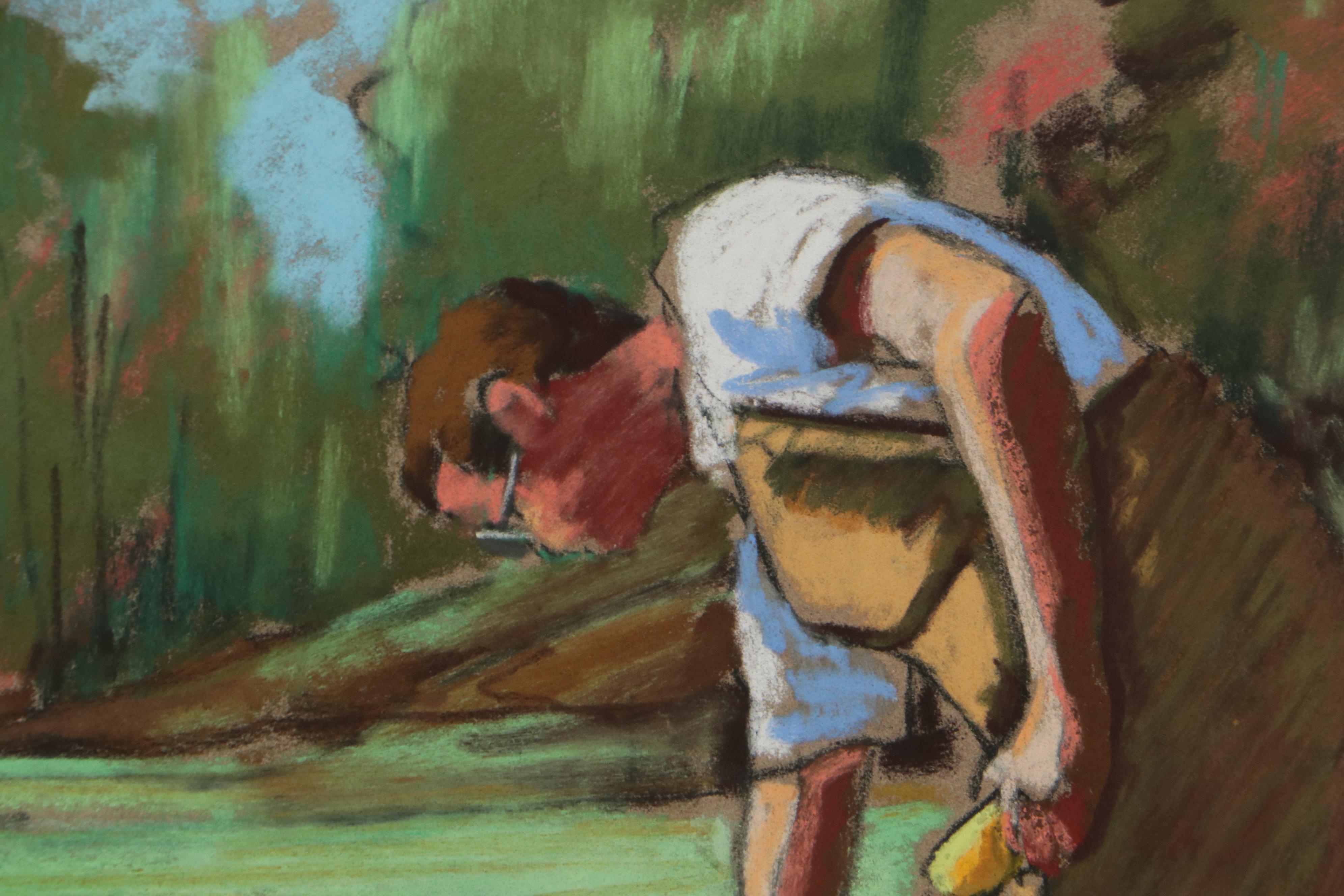 Martha Bator Pastel Drawing "Lunch Time"