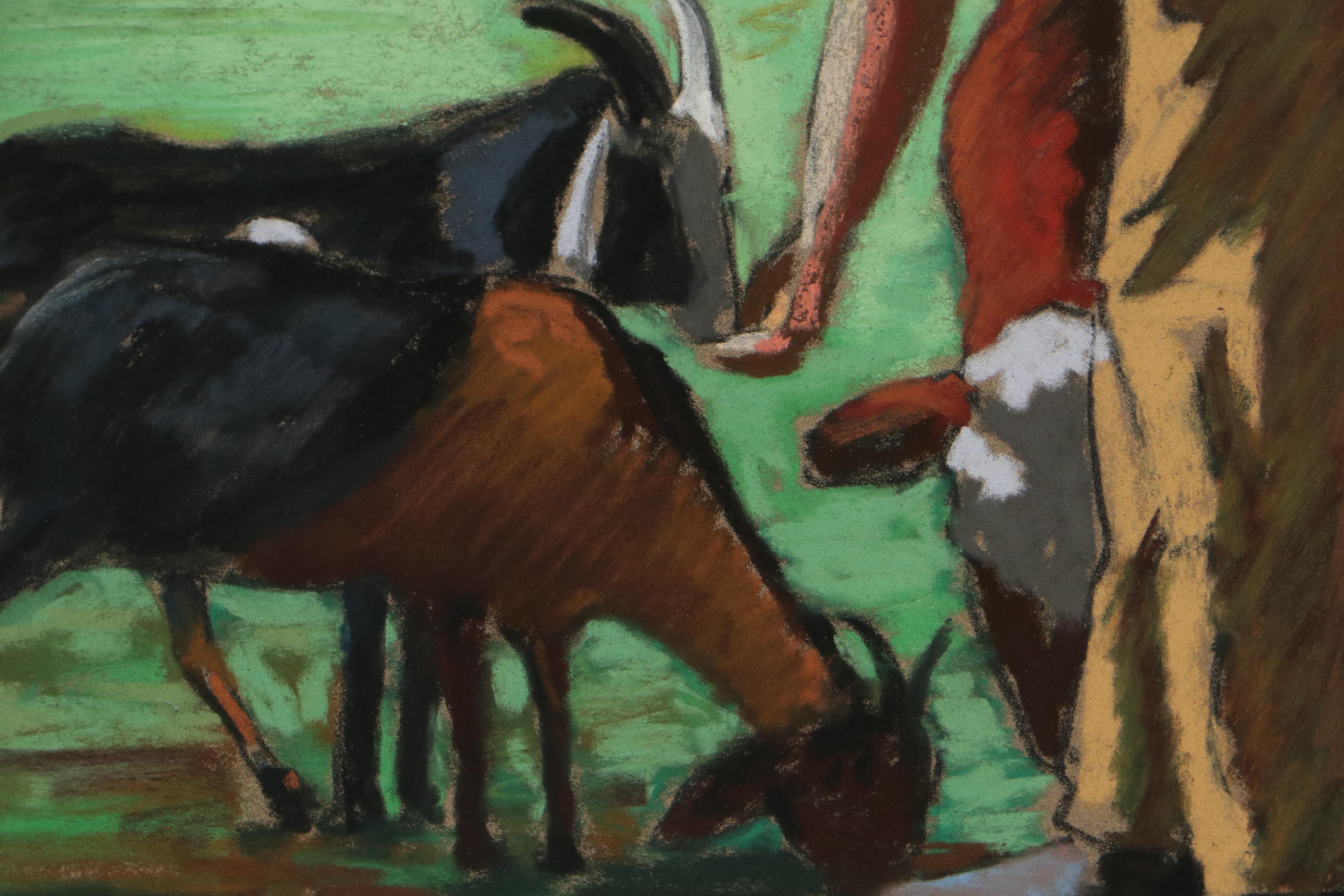 Martha Bator Pastel Drawing "Lunch Time"