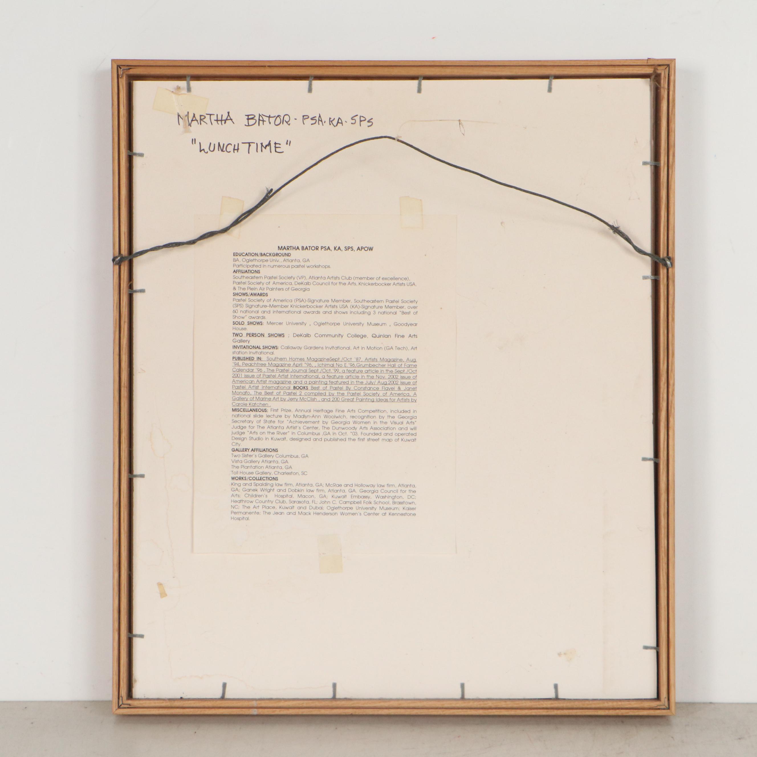 Martha Bator Pastel Drawing "Lunch Time"