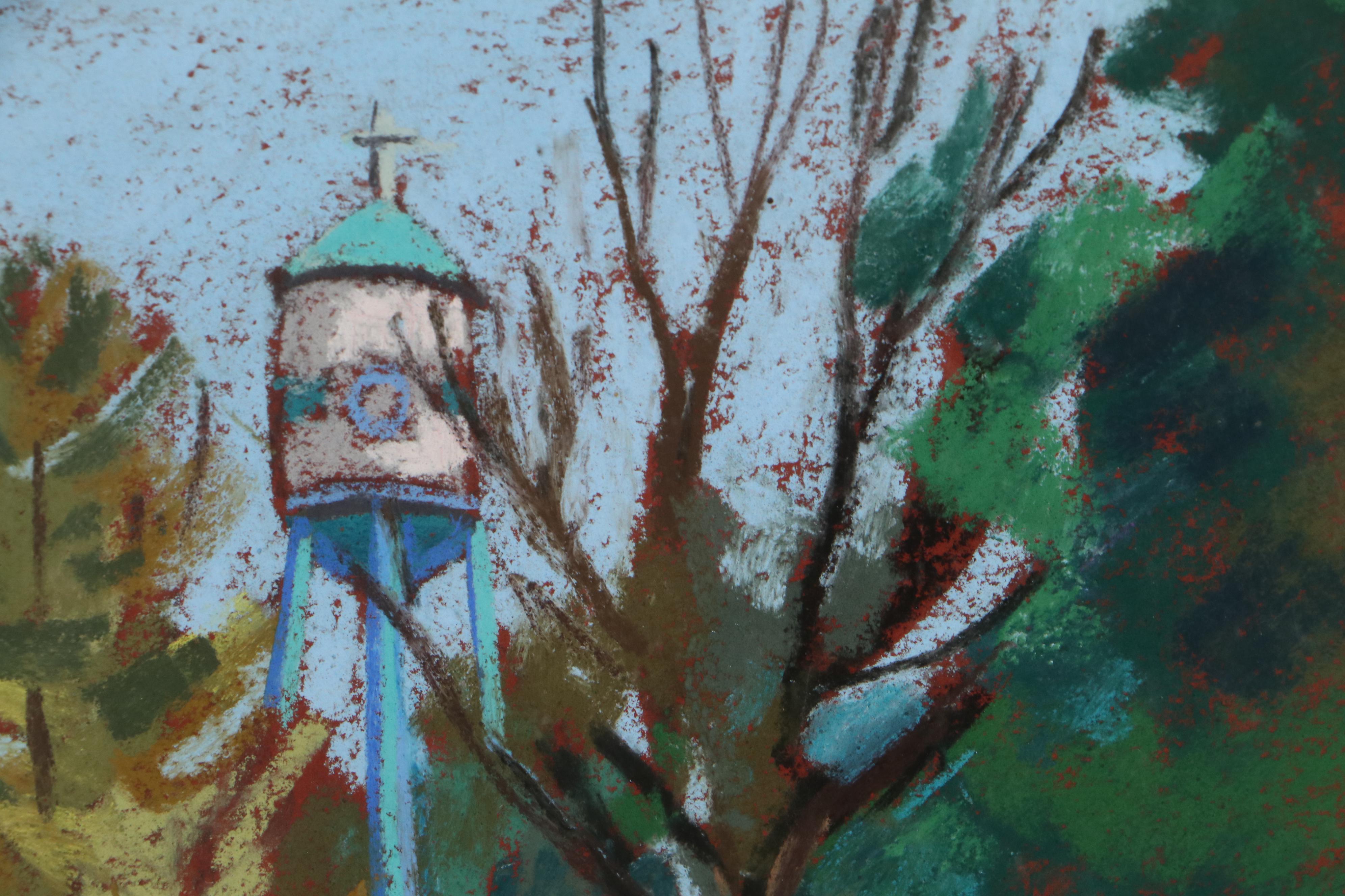 Martha Bator Pastel Drawing "The Picnic Place (Monastery)"