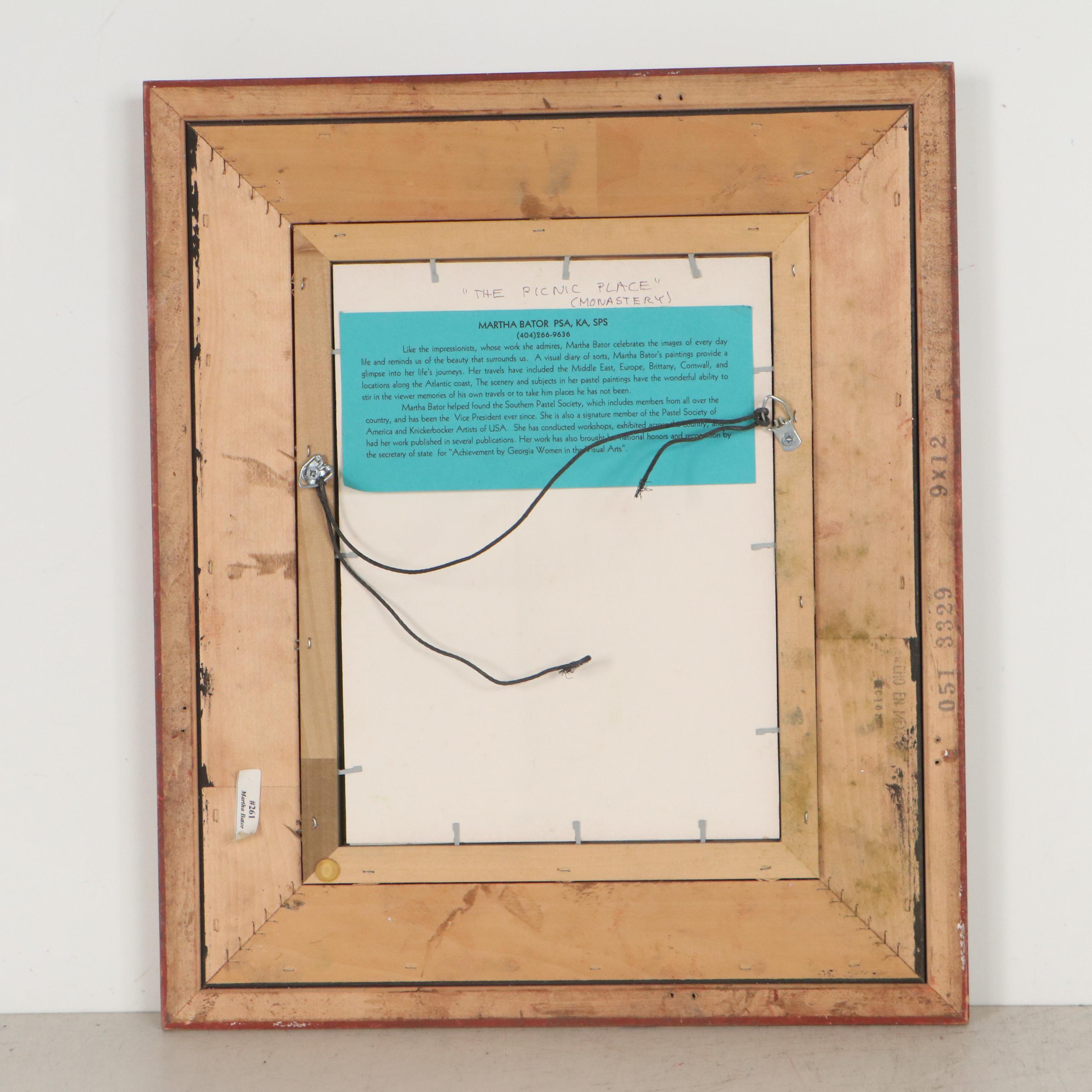 Martha Bator Pastel Drawing "The Picnic Place (Monastery)"