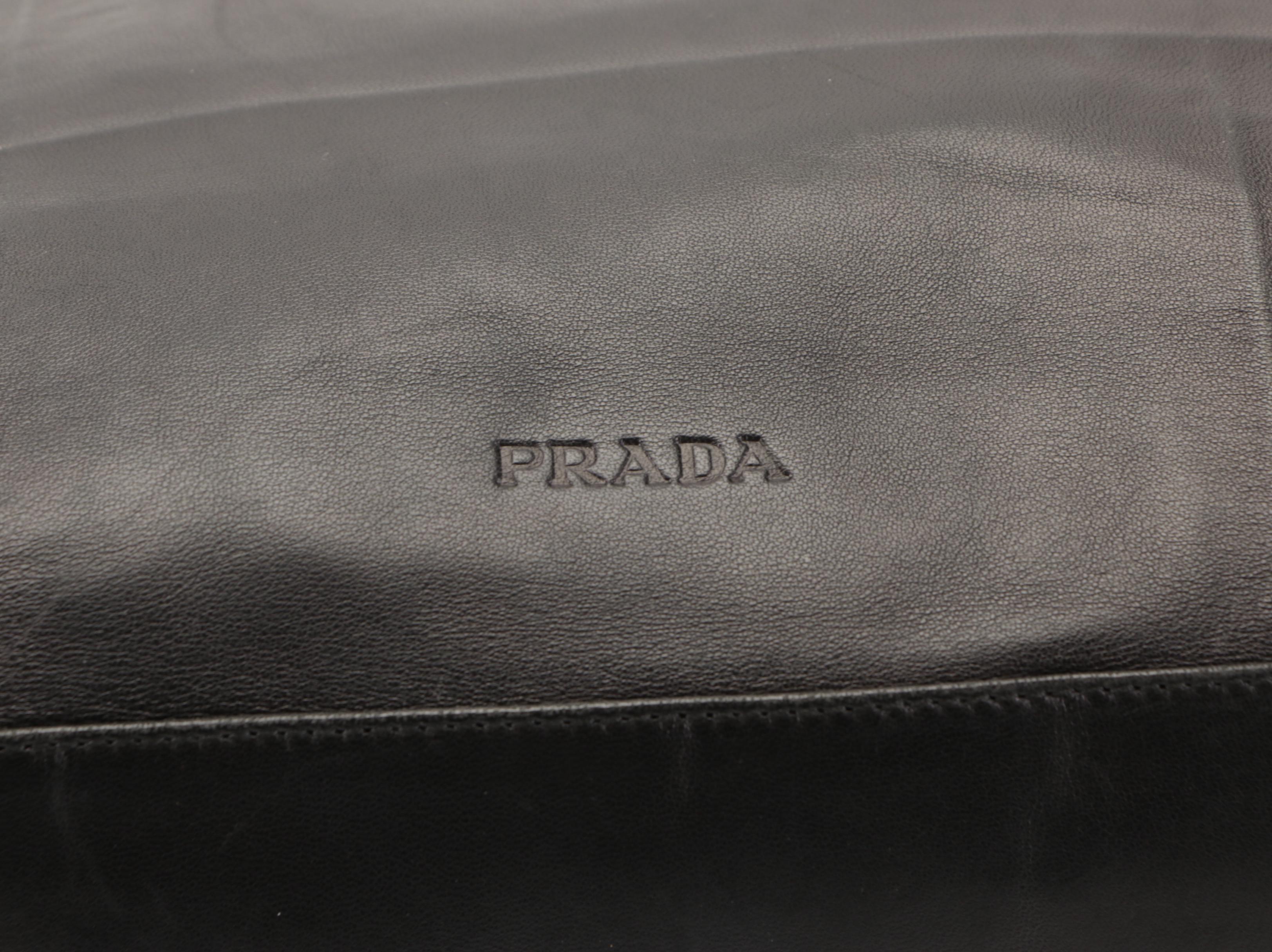 Prada Black Latticework Stitched Leather Tote Bag