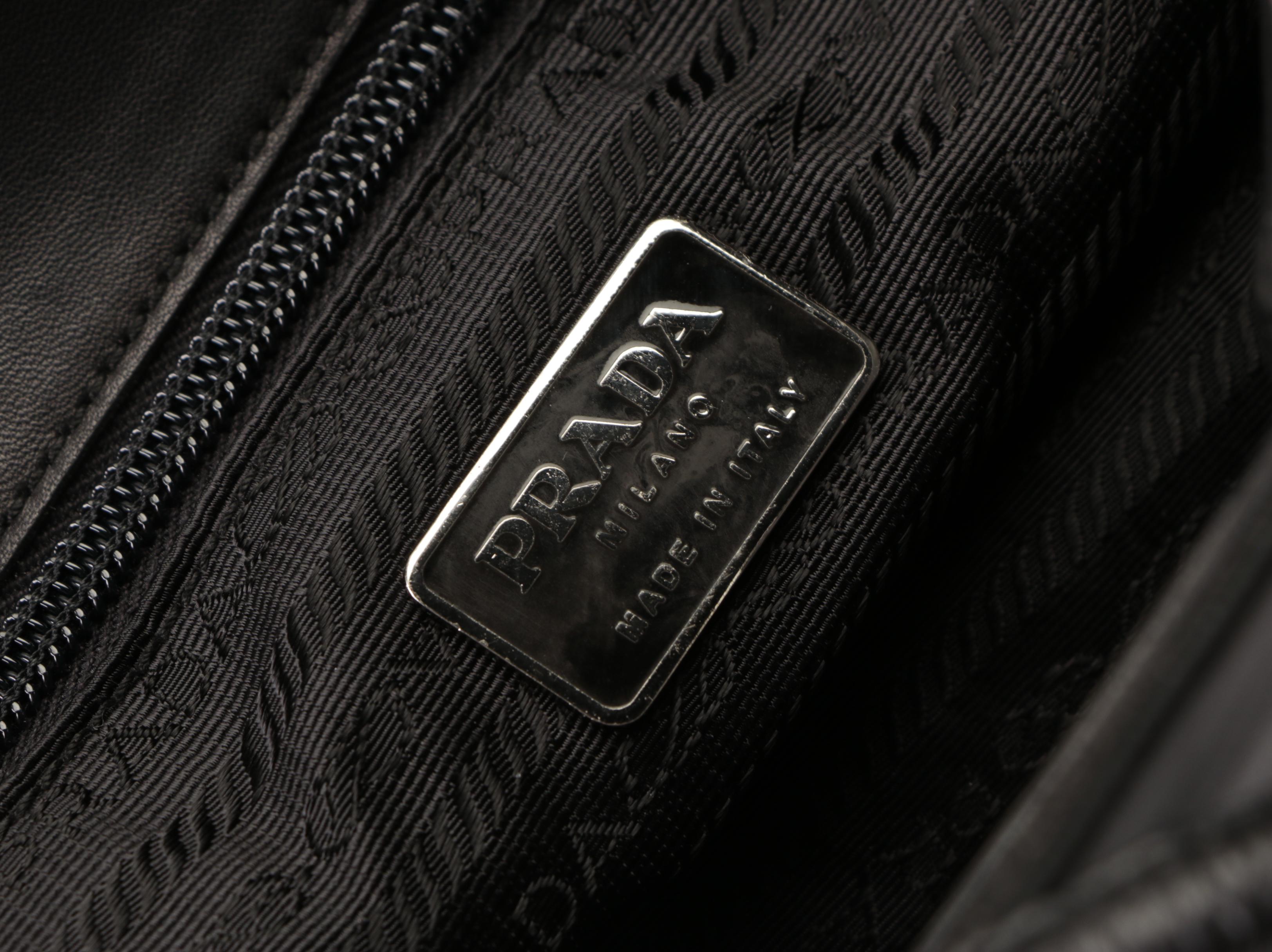 Prada Black Latticework Stitched Leather Tote Bag