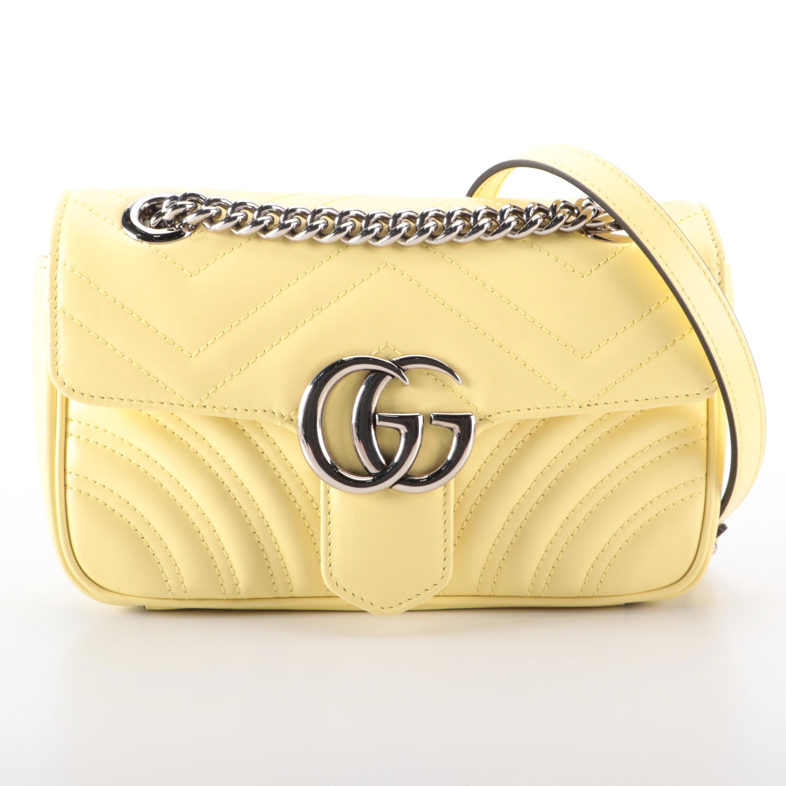 Gucci Marmont Leather Matelassé Crossbody Bag