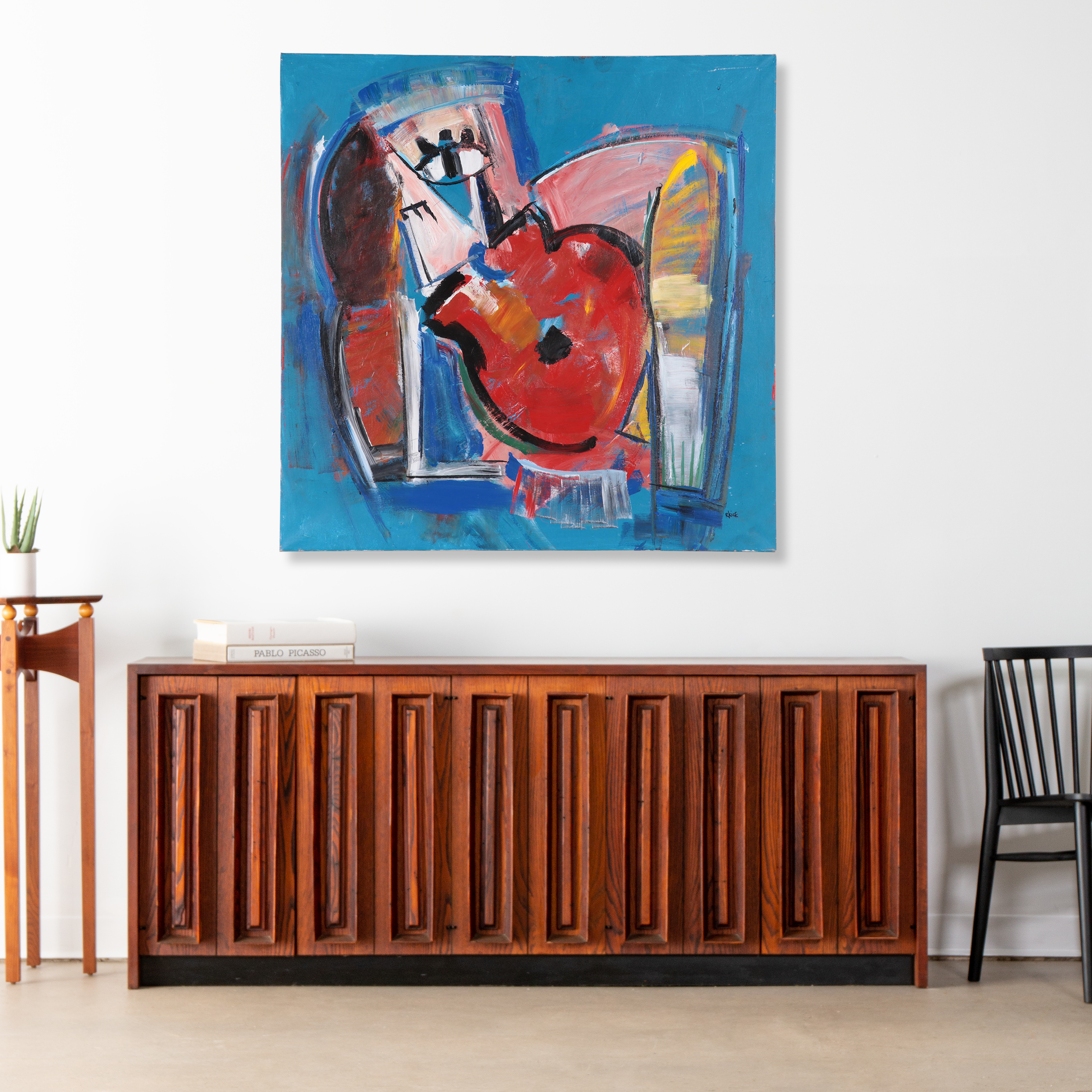 Rachel Kice Abstract Acrylic Painting "The Hug," Circa 2006